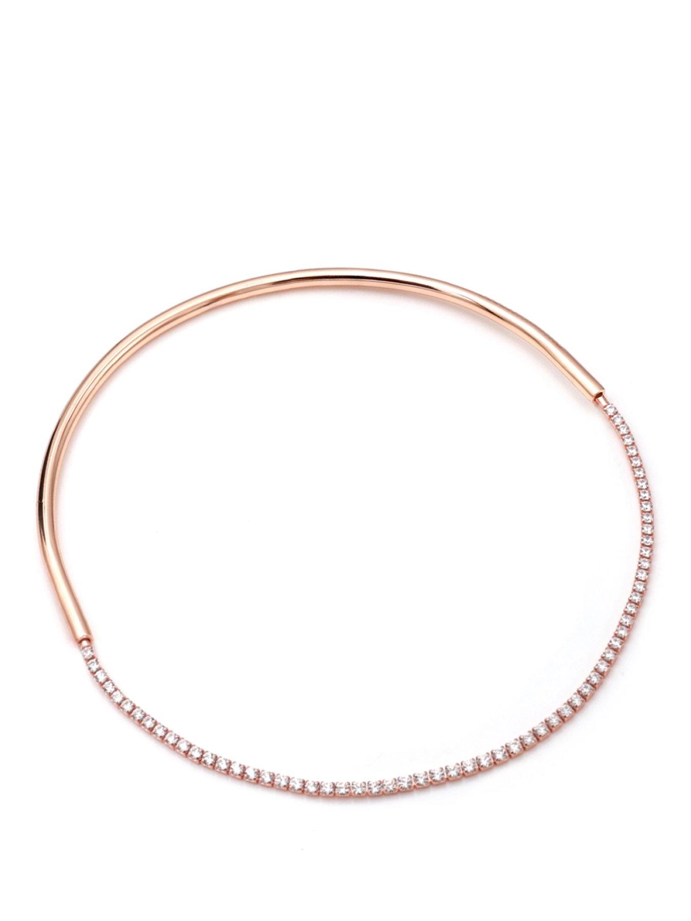 Say It With Detachable Tennis Choker Necklace - Rose Gold