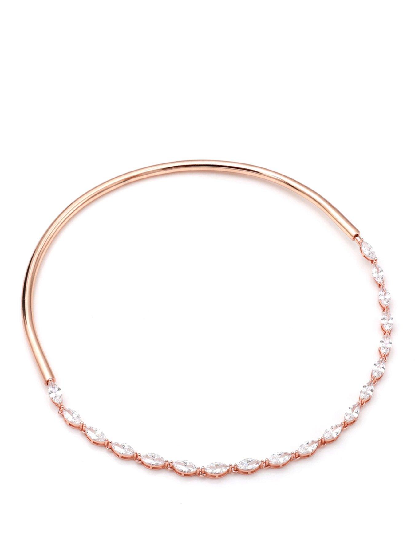 Say It With Detachable Oval Choker Necklace - Rose Gold