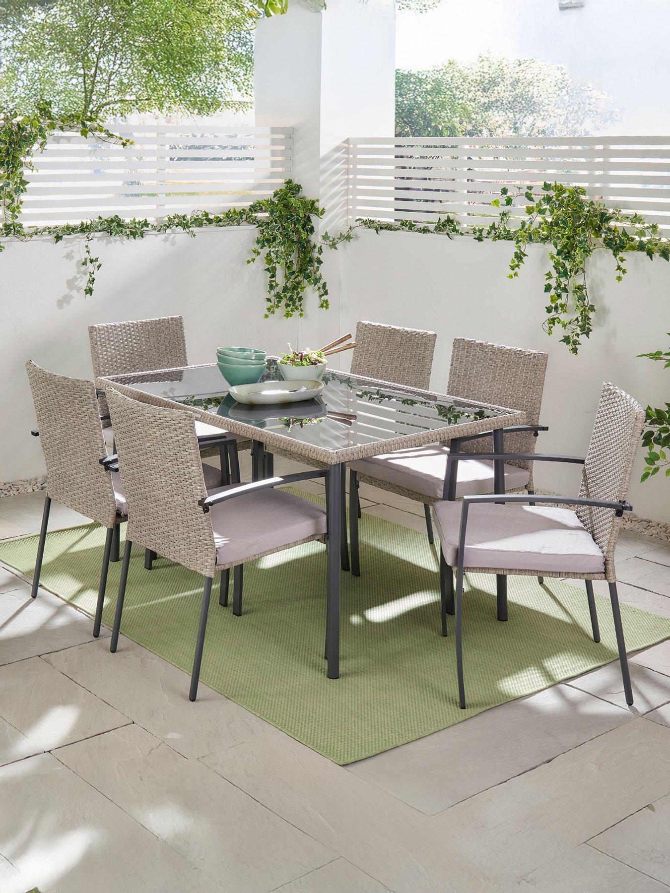 Vonhaus Alba 6 Seater Garden Dining Set