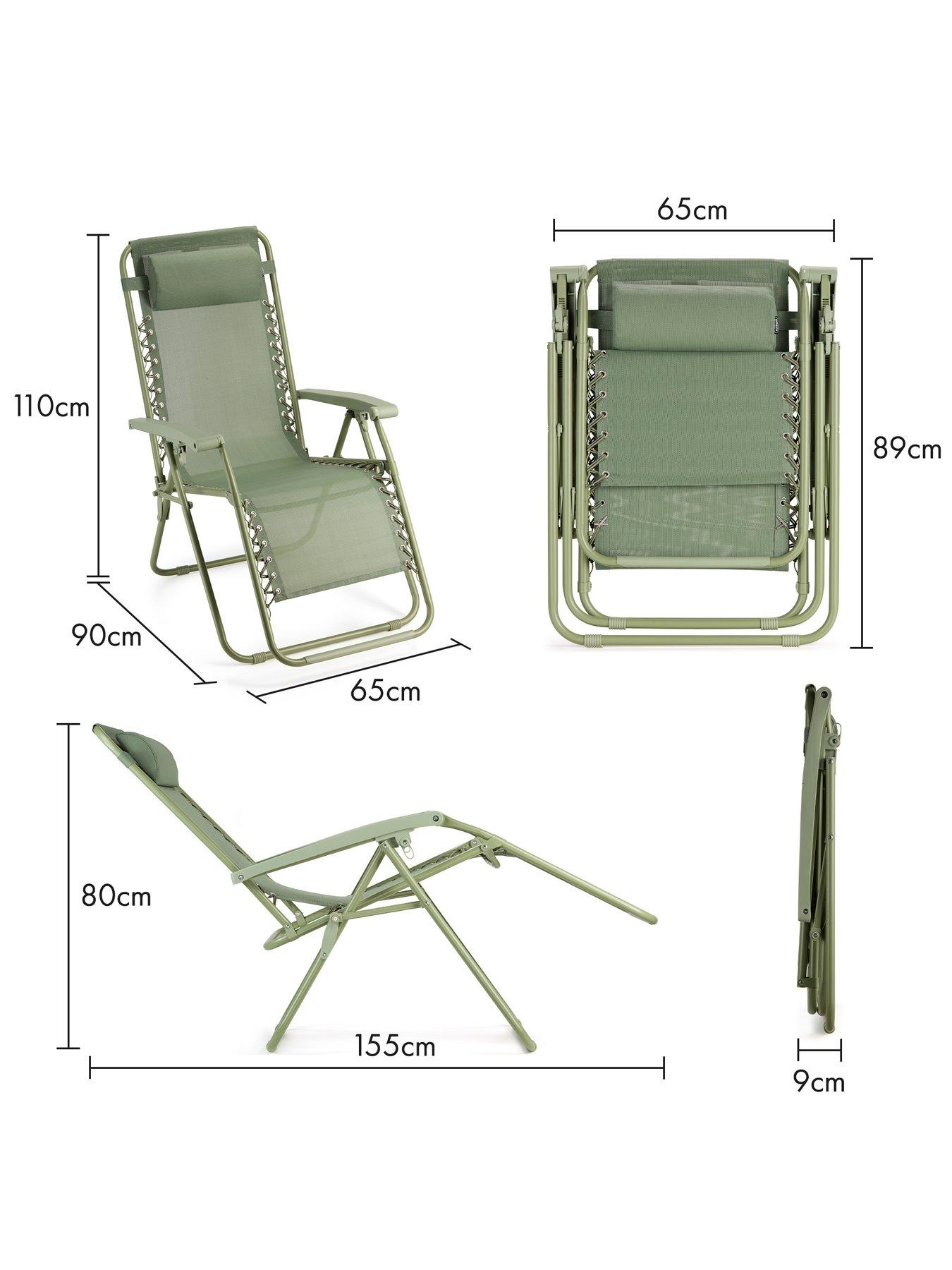 Image 7 of 7 of Vonhaus Verona Sage Green Zero Gravity Chair Set of 2
