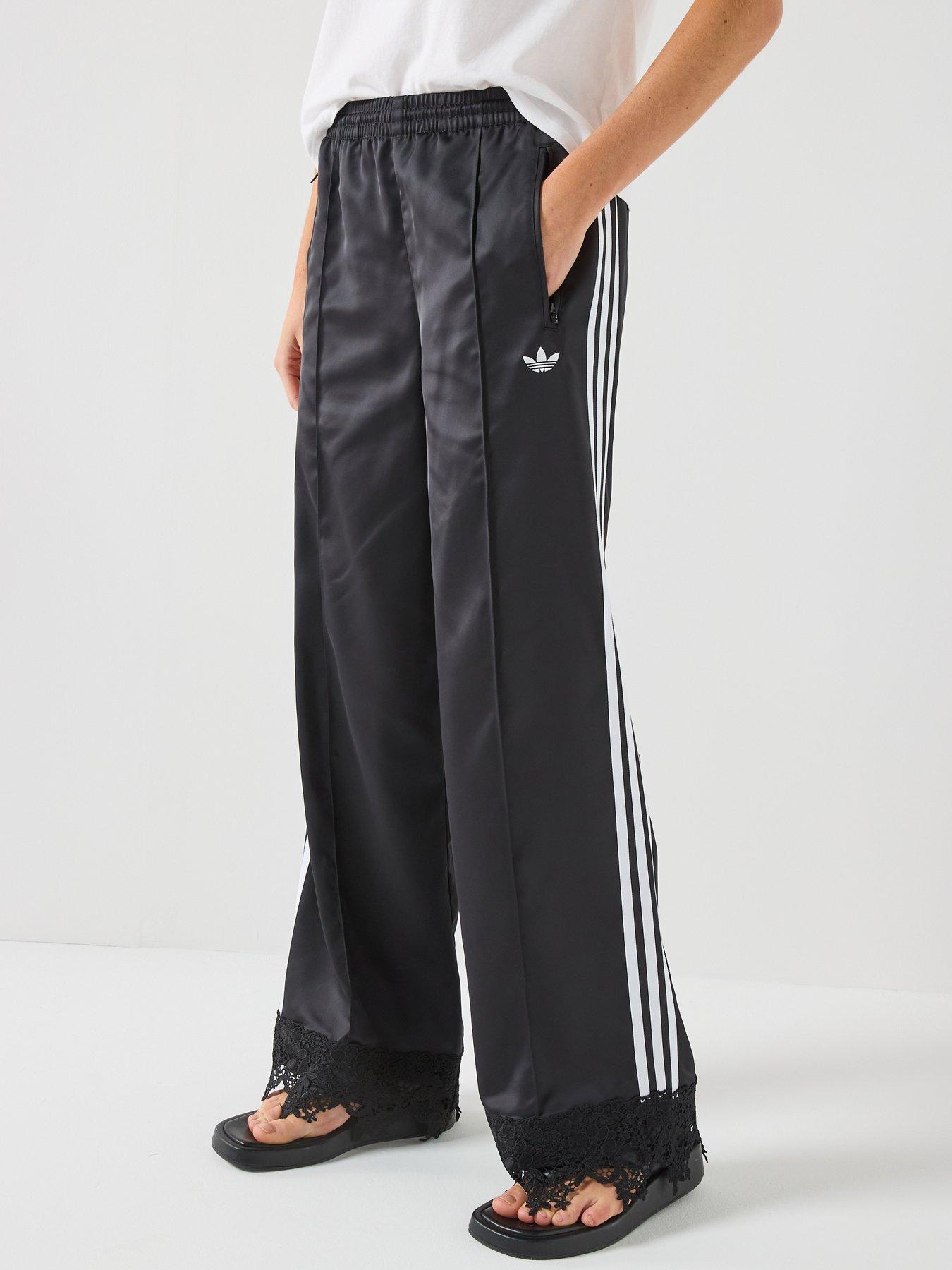 adidas Originals Womens Firebird Satin Lace Track Pant - Black