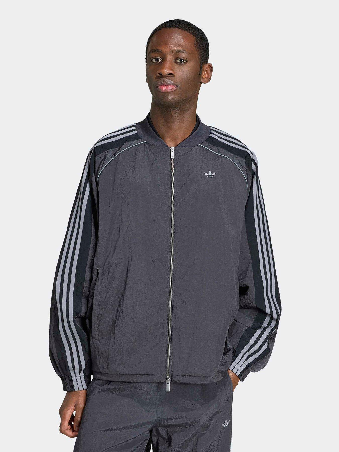 adidas Originals Mens Tracksuit Top, Black, Size S, Women