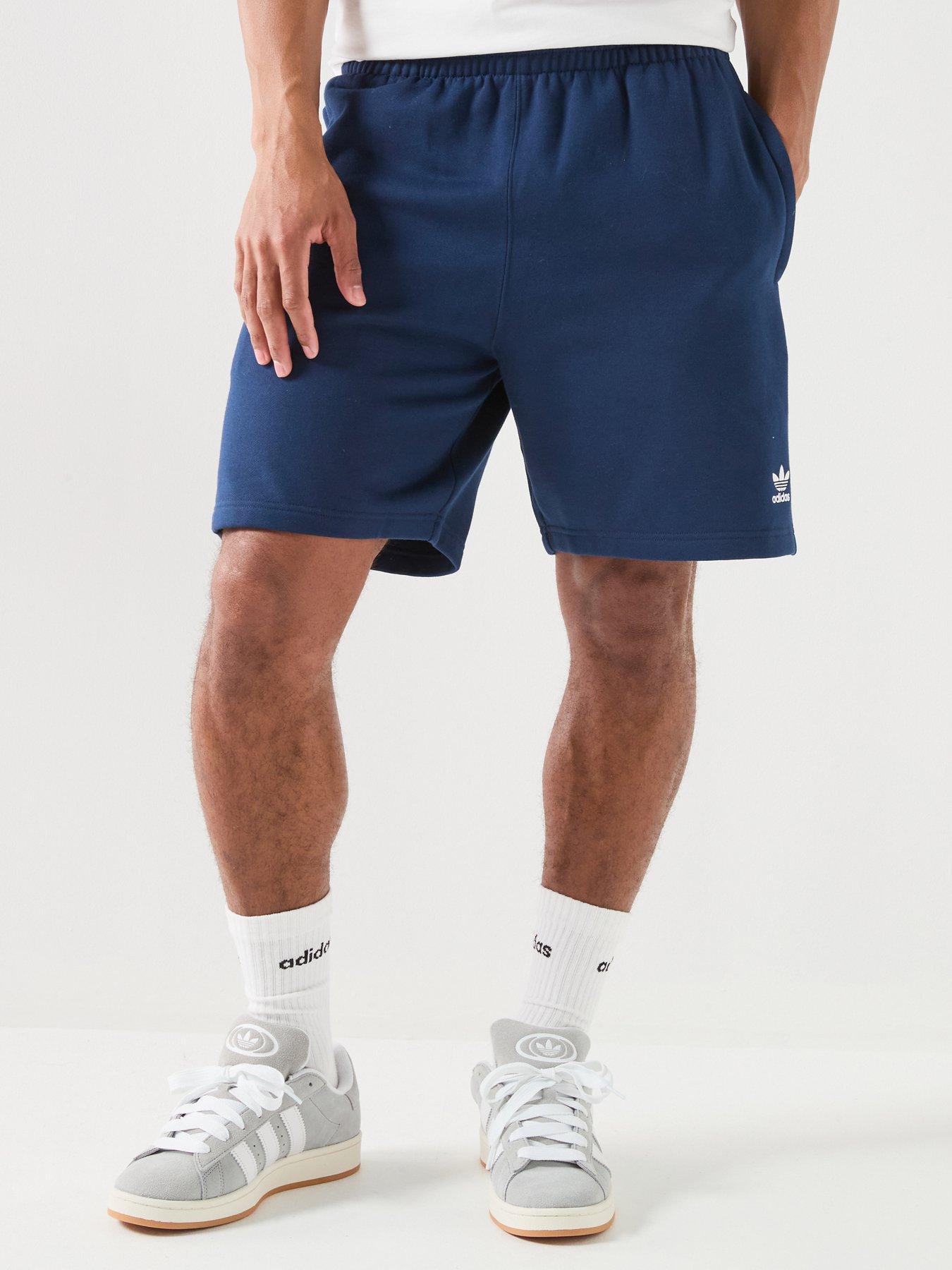 adidas Originals Men's Trefoil Essentials Fleece Shorts, Blue, Size S, Men