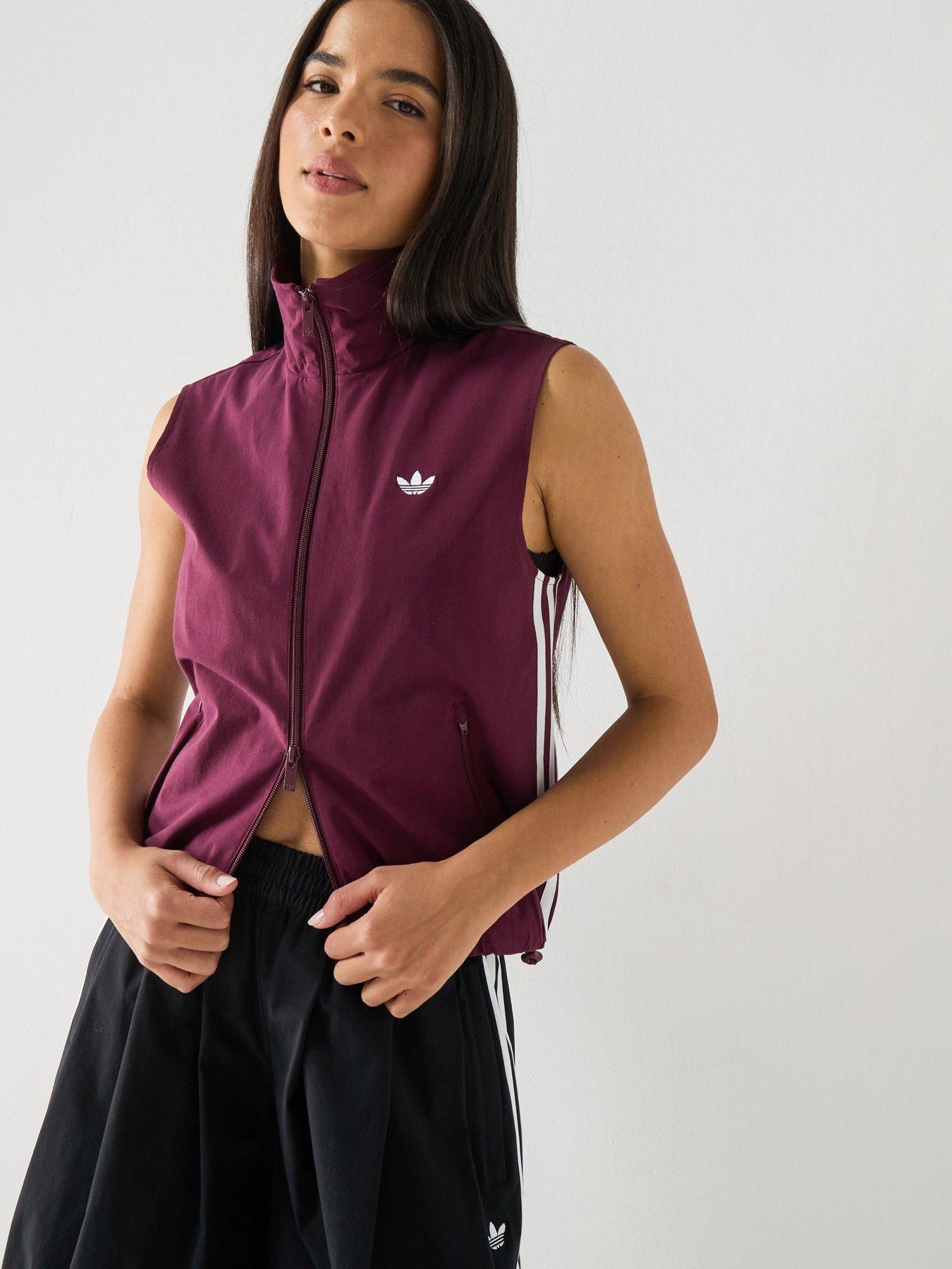 Image 1 of 6 of adidas Originals Womens Sleevless Track Top - Maroon
