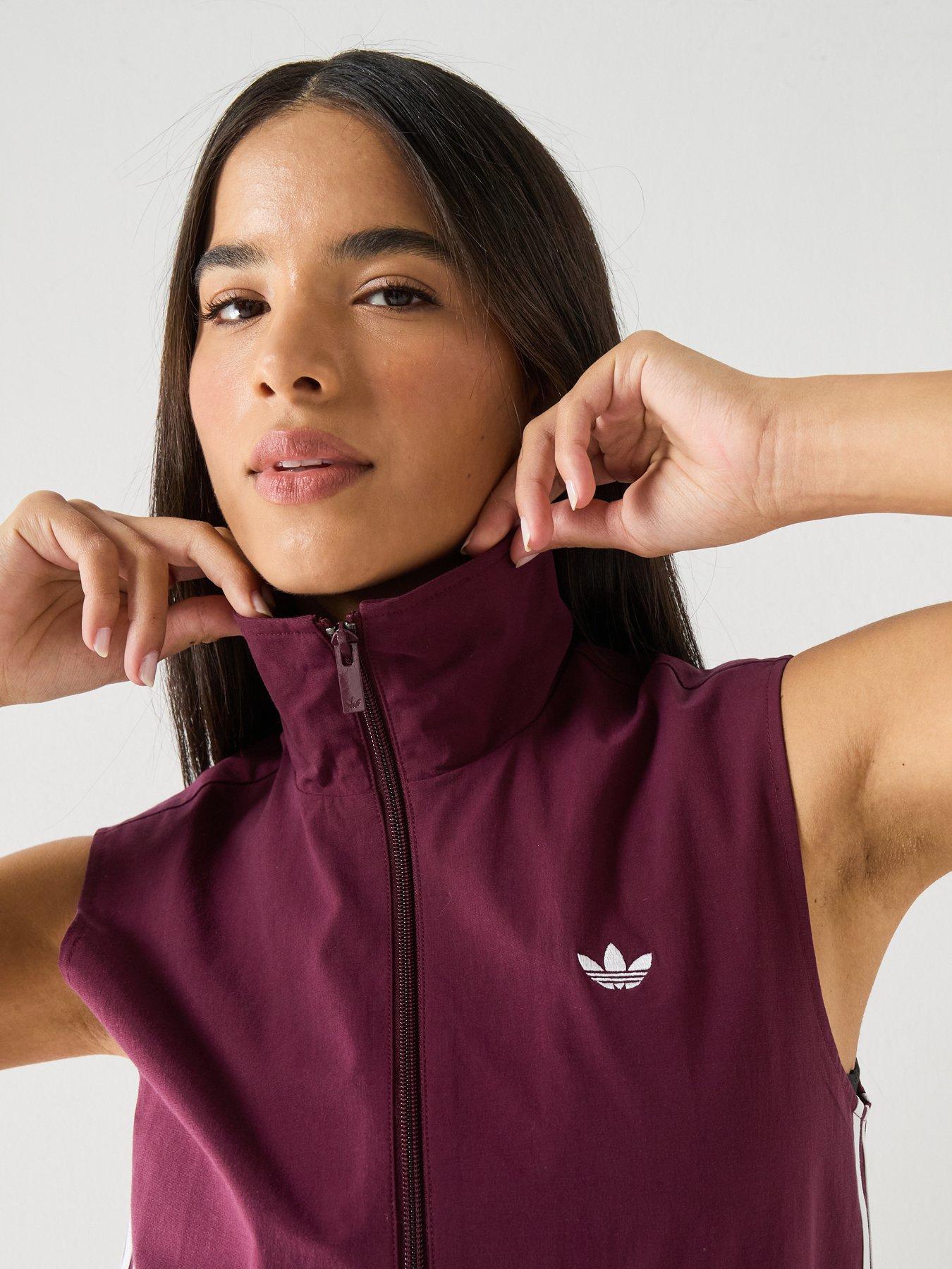 Image 4 of 6 of adidas Originals Womens Sleevless Track Top - Maroon