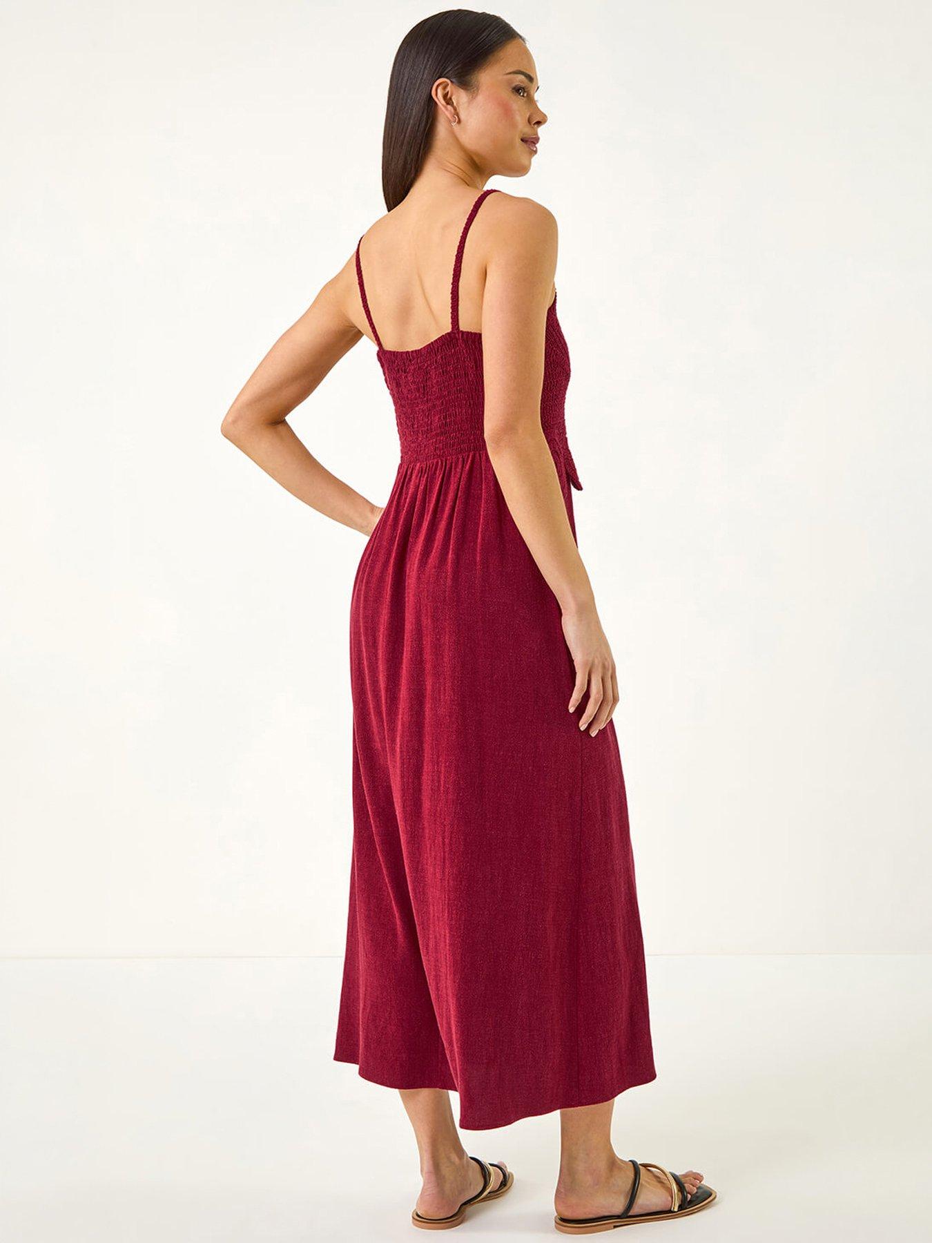 Image 4 of 5 of Roman Petite Crochet Contrast Midi Dress