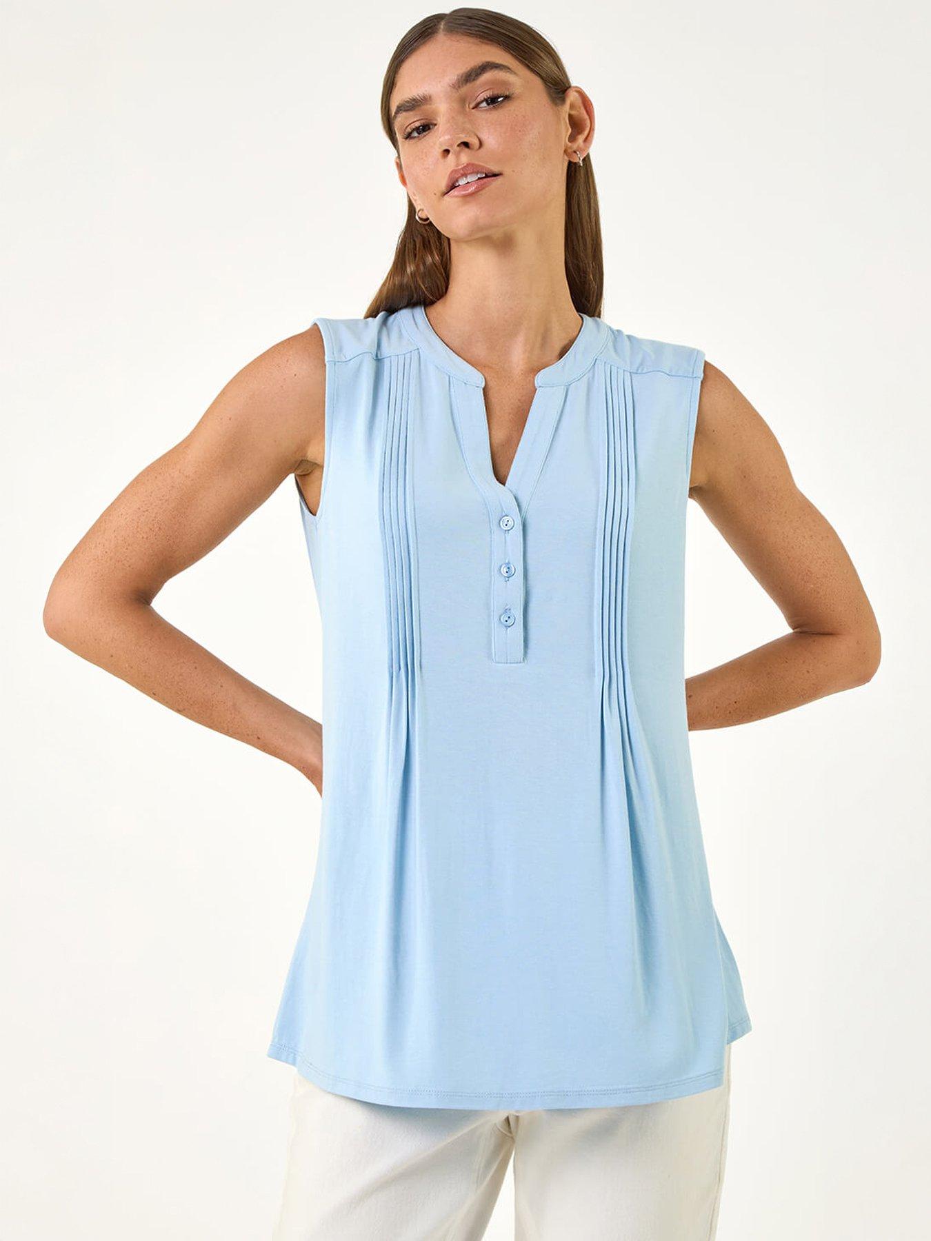 Image 5 of 5 of Roman Pintuck Notch Neck Top
