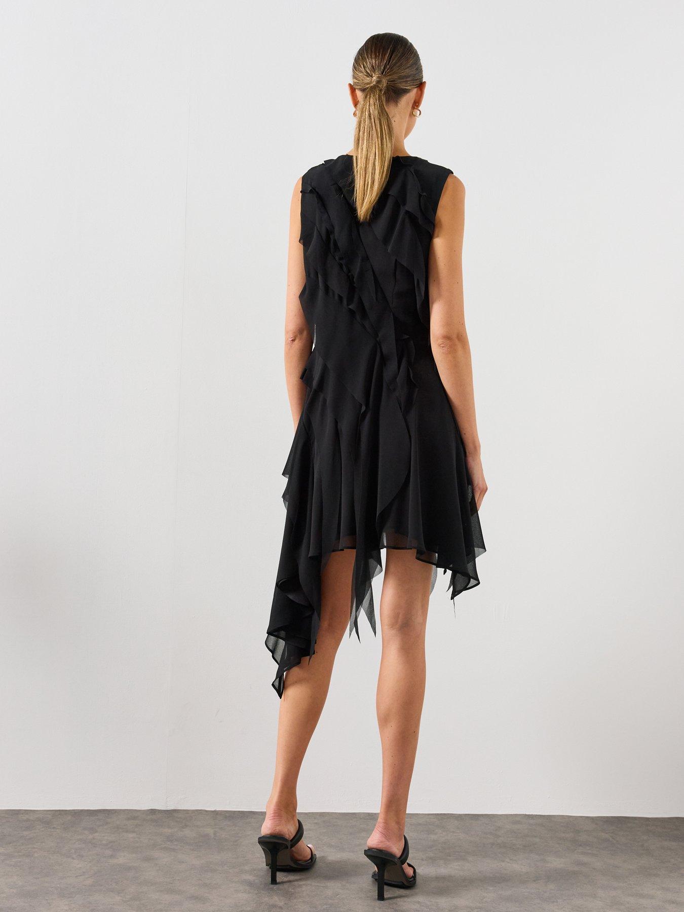 Image 2 of 6 of AllSaints Angie Panel Midi Dress - Black
