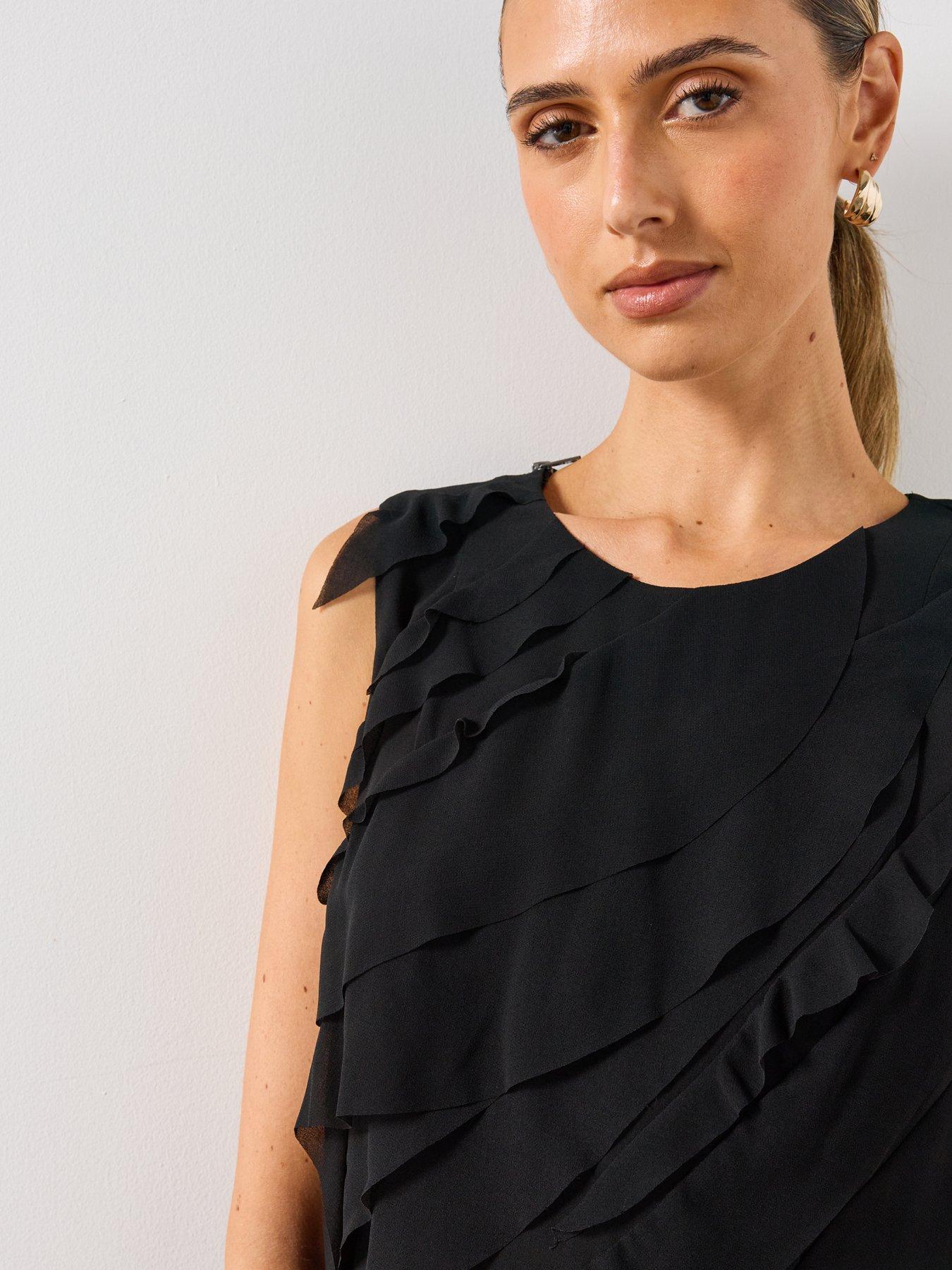 Image 5 of 6 of AllSaints Angie Panel Midi Dress - Black