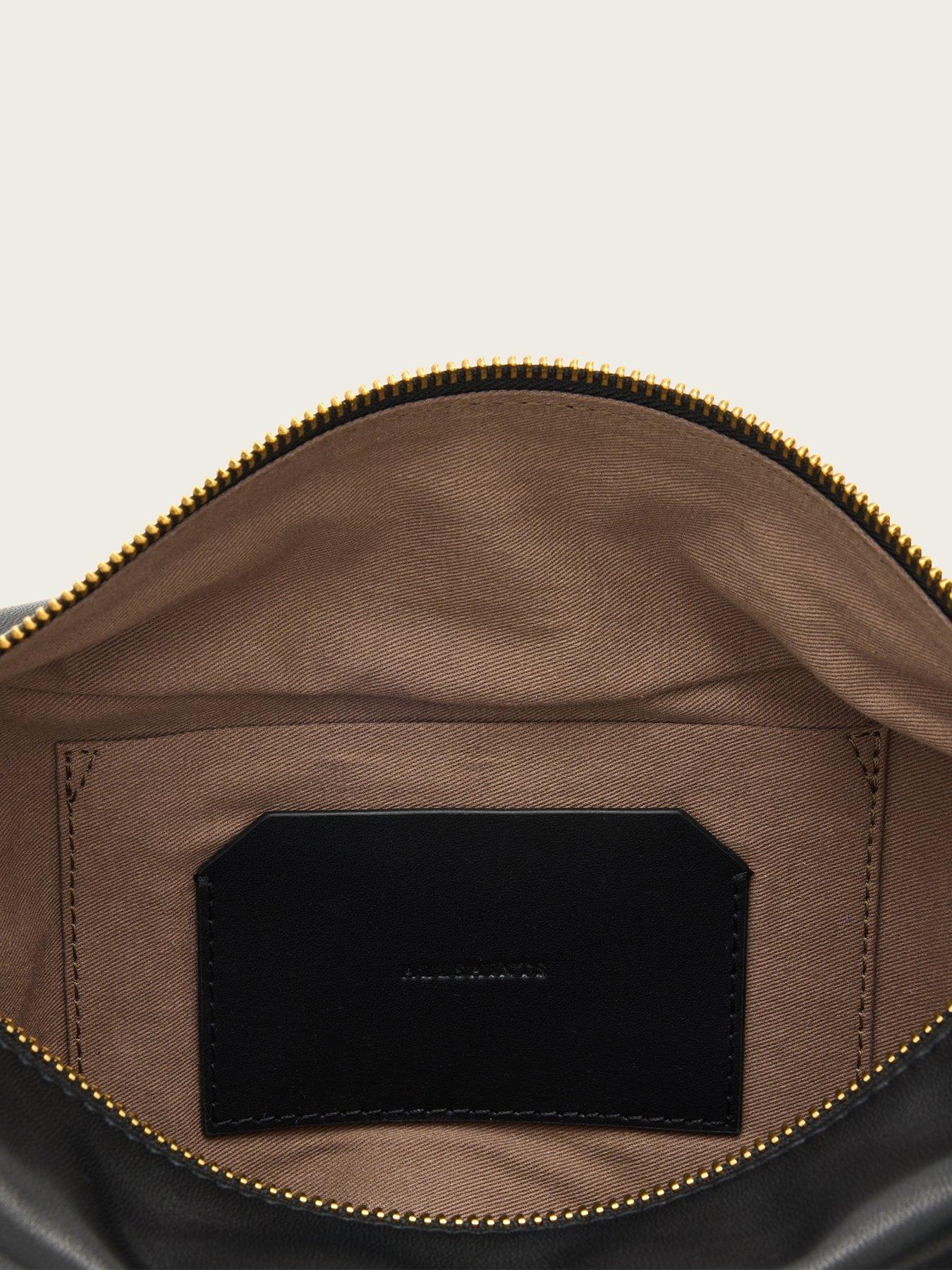 Image 4 of 5 of AllSaints Luna Leather Crossbody Bag - Black