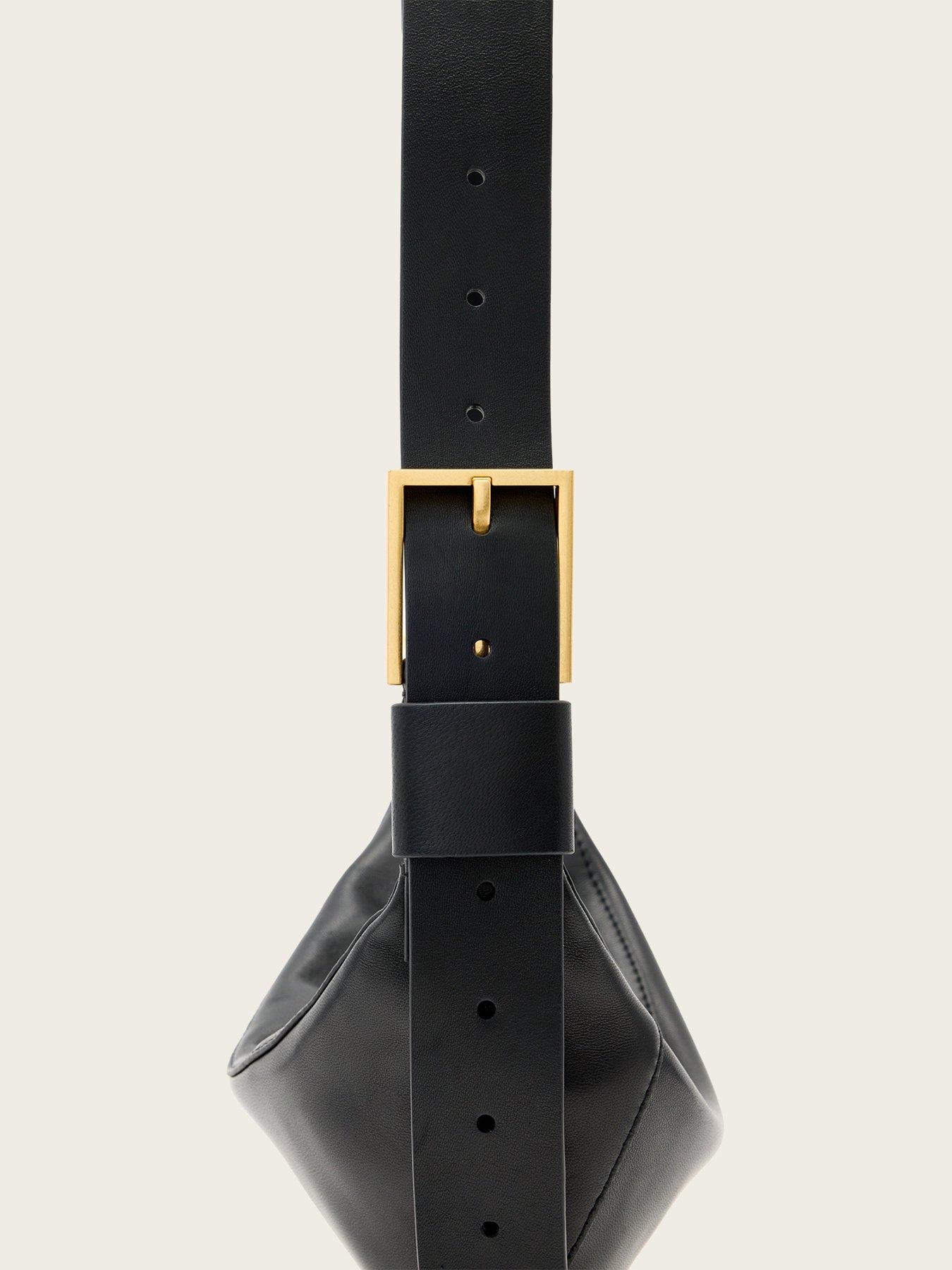 Image 5 of 5 of AllSaints Luna Leather Crossbody Bag - Black