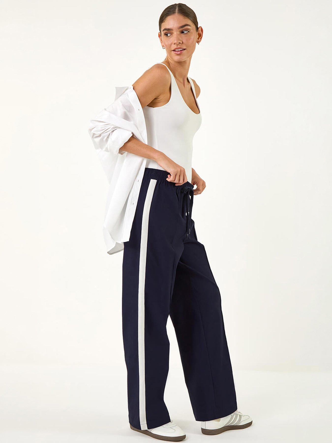 Image 1 of 5 of Roman Tie Waist Bengaline Side Stripe Trouser