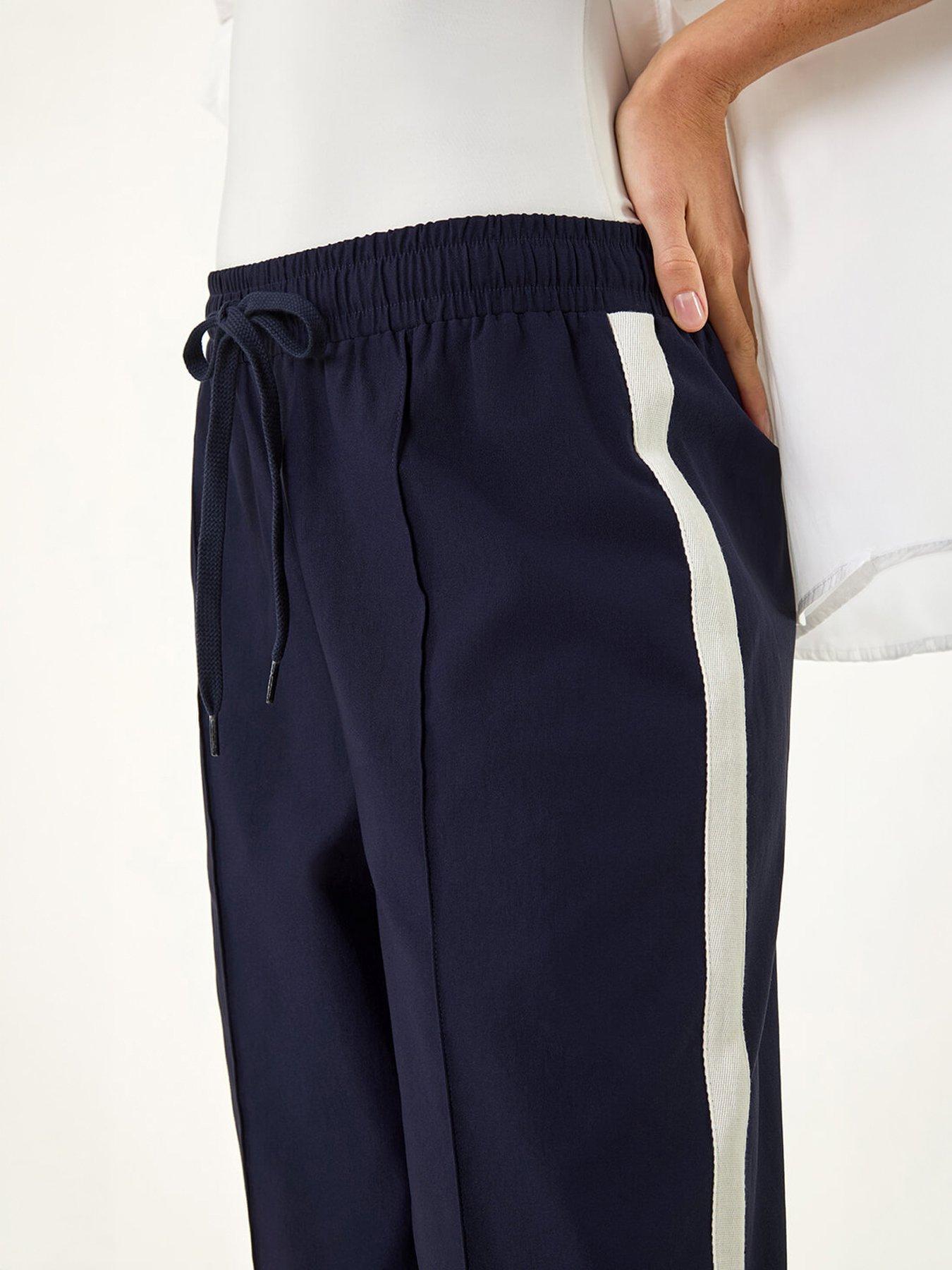 Image 2 of 5 of Roman Tie Waist Bengaline Side Stripe Trouser