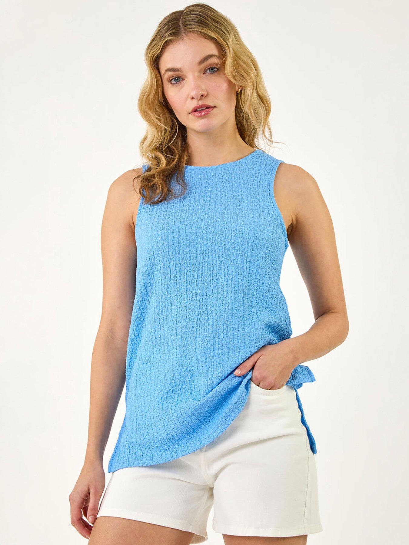 Image 1 of 5 of Roman Dusk Textured Longline Stretch Top