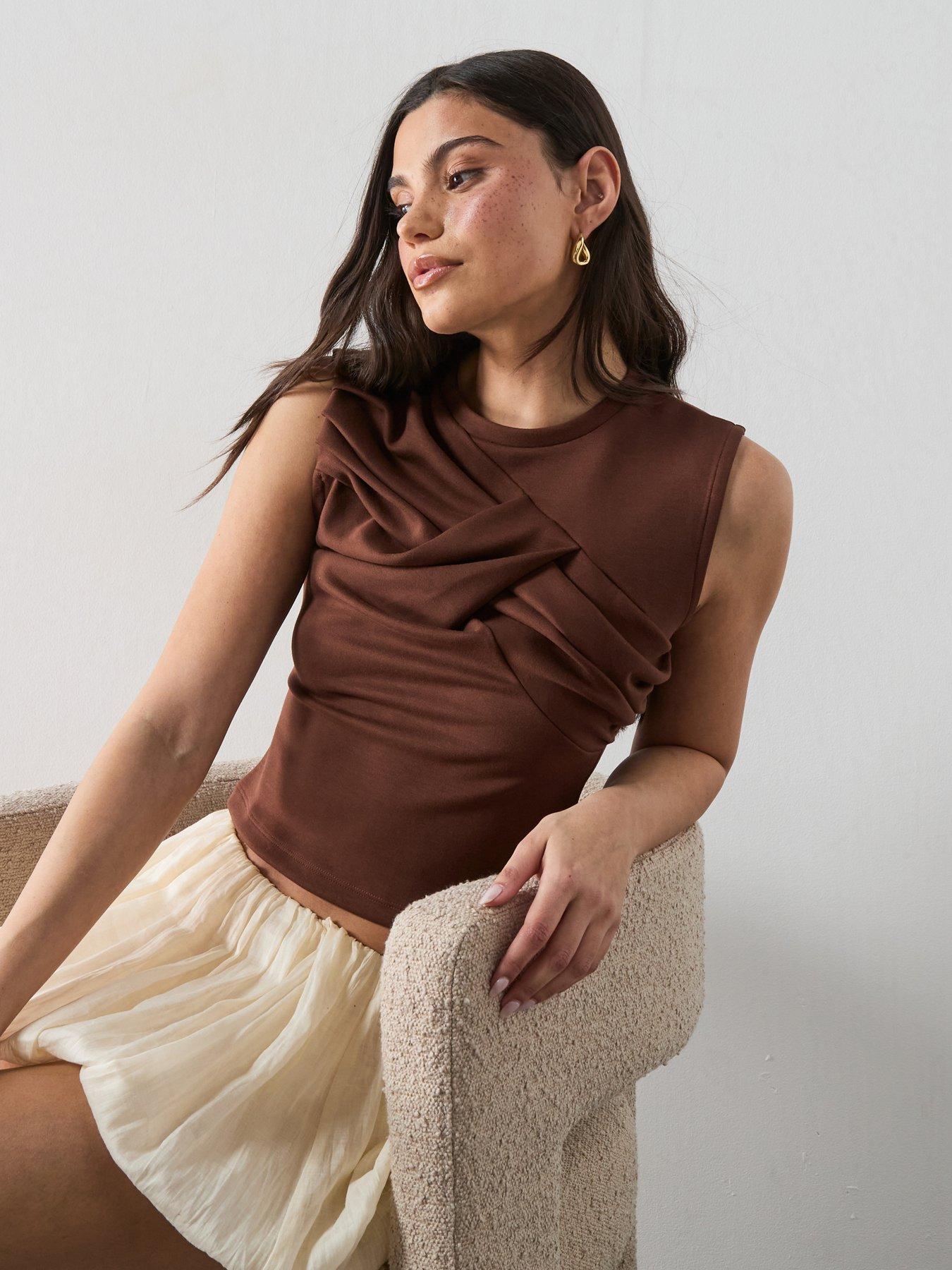 Image 1 of 6 of AllSaints Nella Tank - Brown