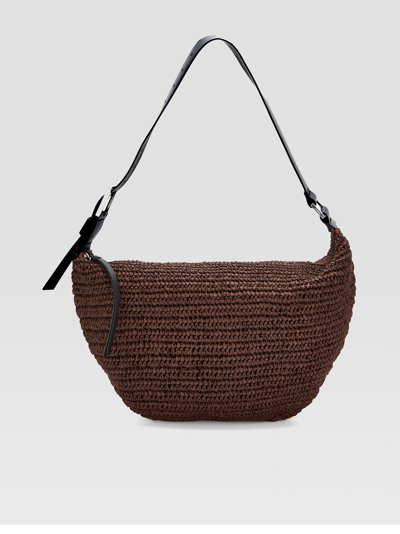 Image 1 of 4 of AllSaints Luna Paper Shoulder Bag - Brown