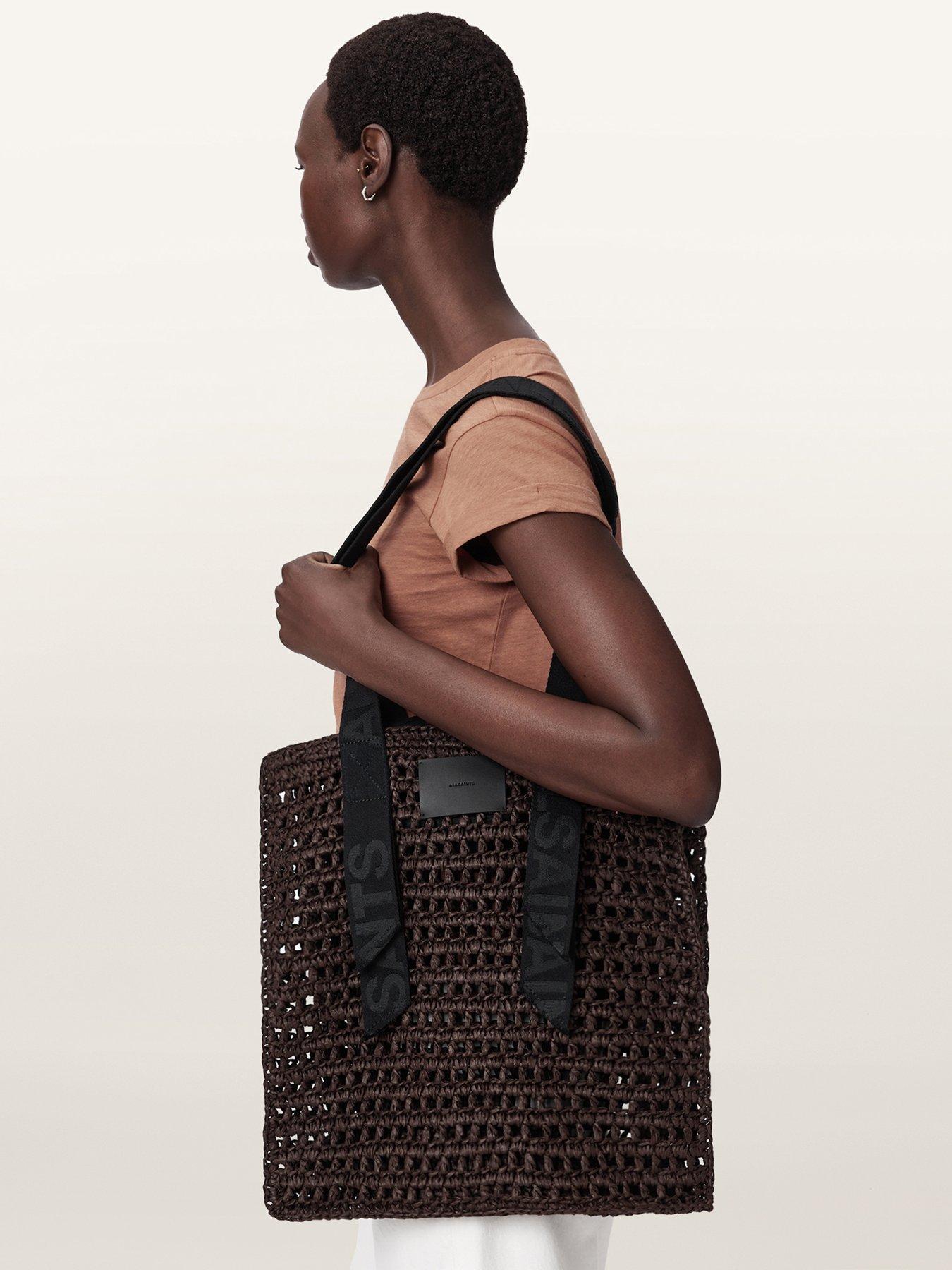 Image 2 of 5 of AllSaints Lullah Paper Mesh Tote Bag - Brown