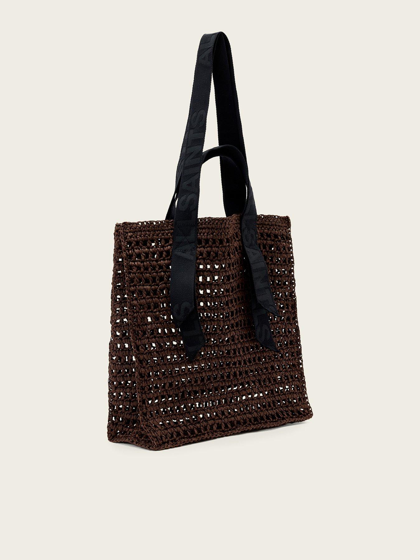 Image 3 of 5 of AllSaints Lullah Paper Mesh Tote Bag - Brown