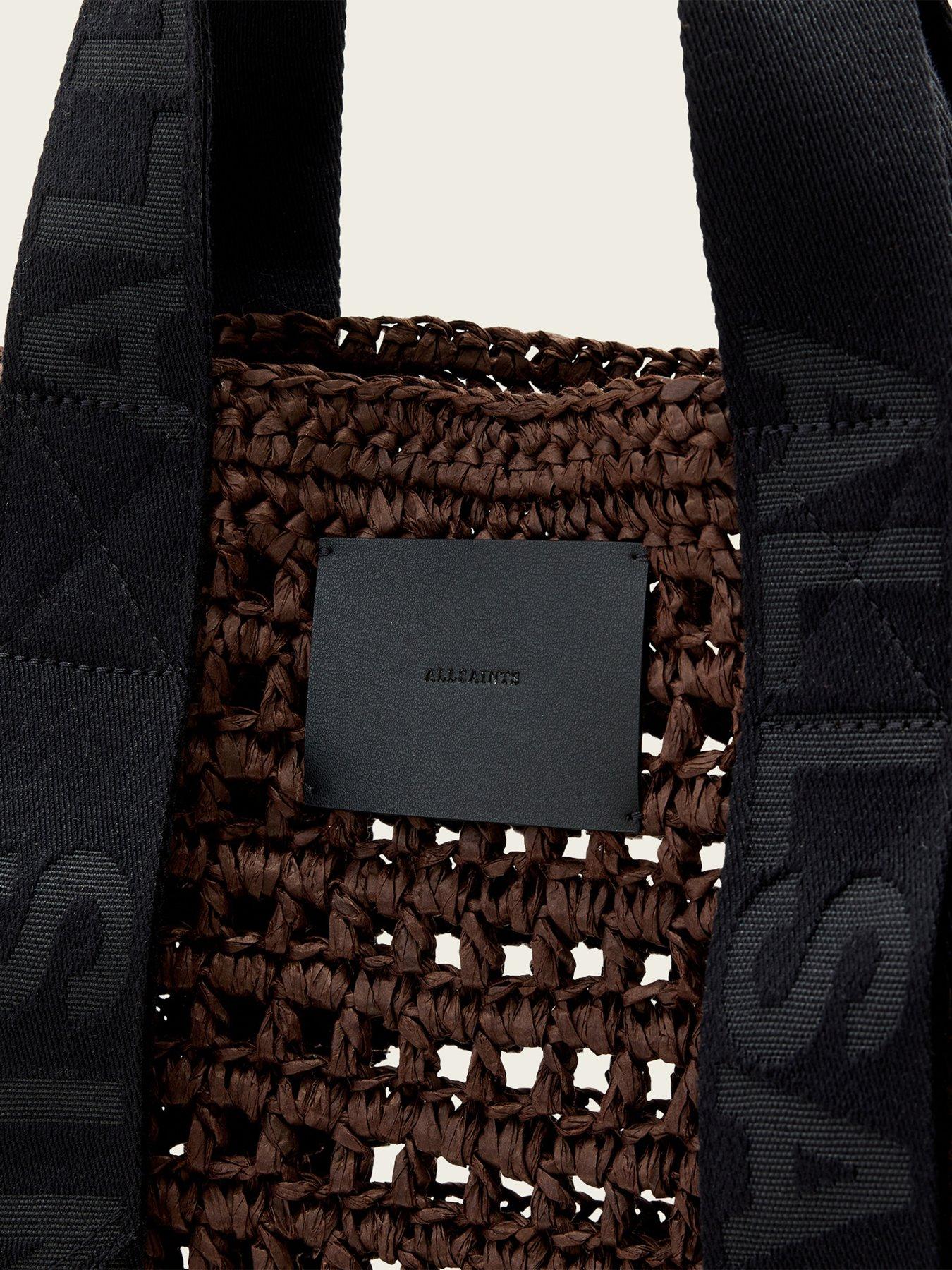 Image 4 of 5 of AllSaints Lullah Paper Mesh Tote Bag - Brown