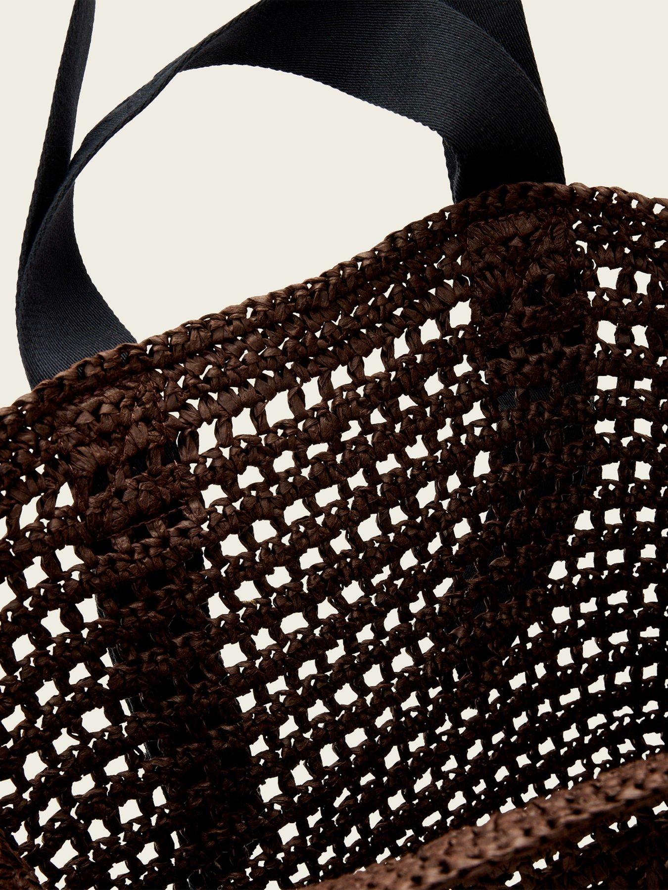 Image 5 of 5 of AllSaints Lullah Paper Mesh Tote Bag - Brown
