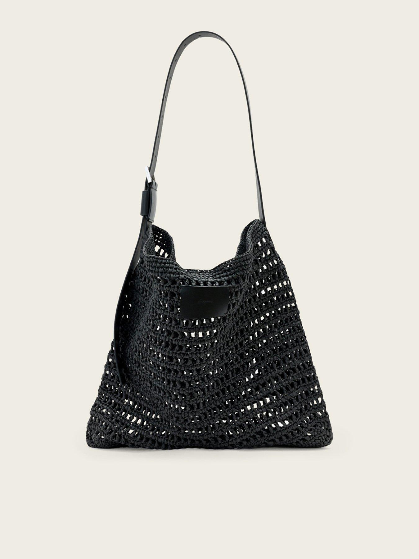 Image 1 of 5 of AllSaints Asha Raffia Shoulder Bag