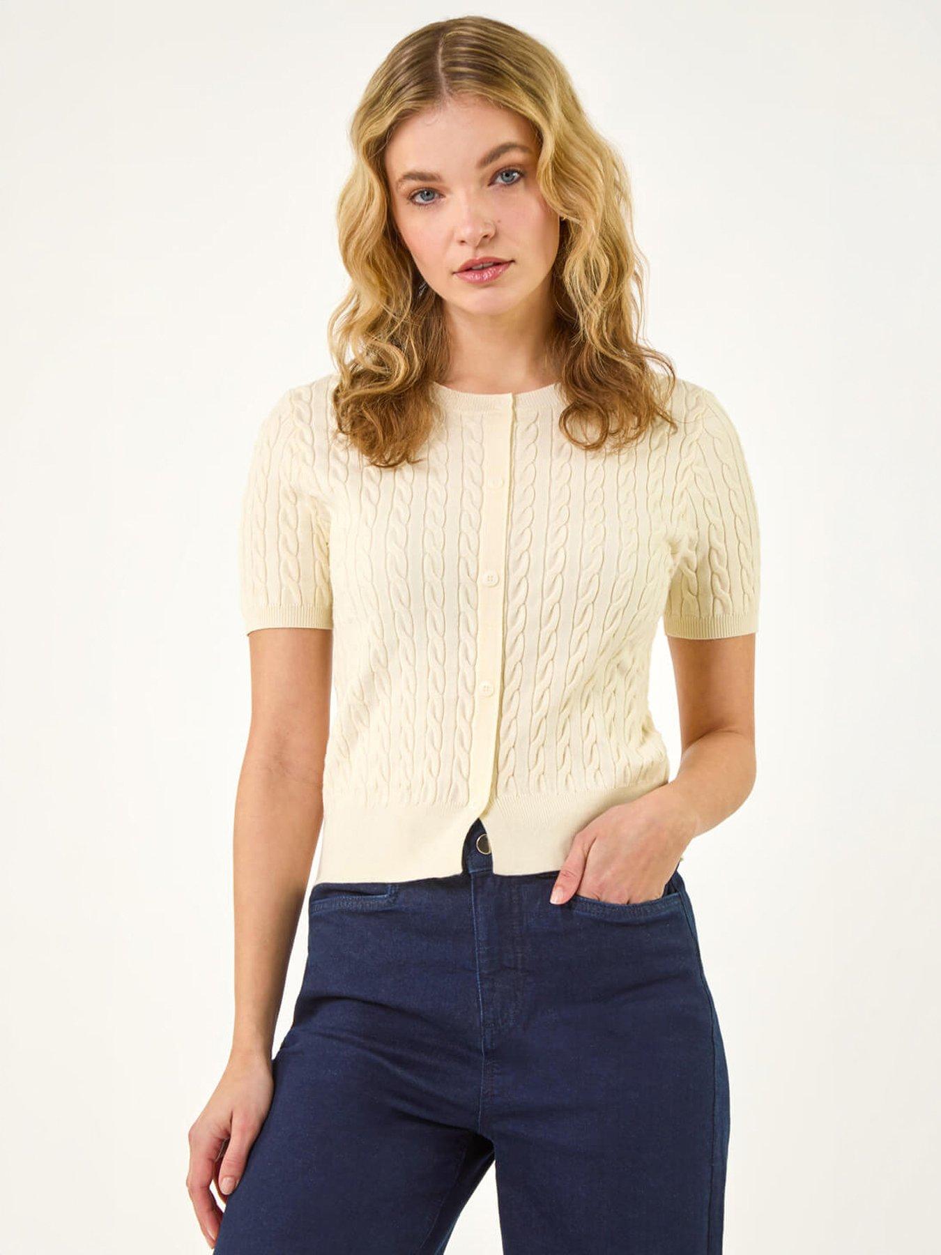 Image 3 of 5 of Roman Cable Knit Buttoned Top
