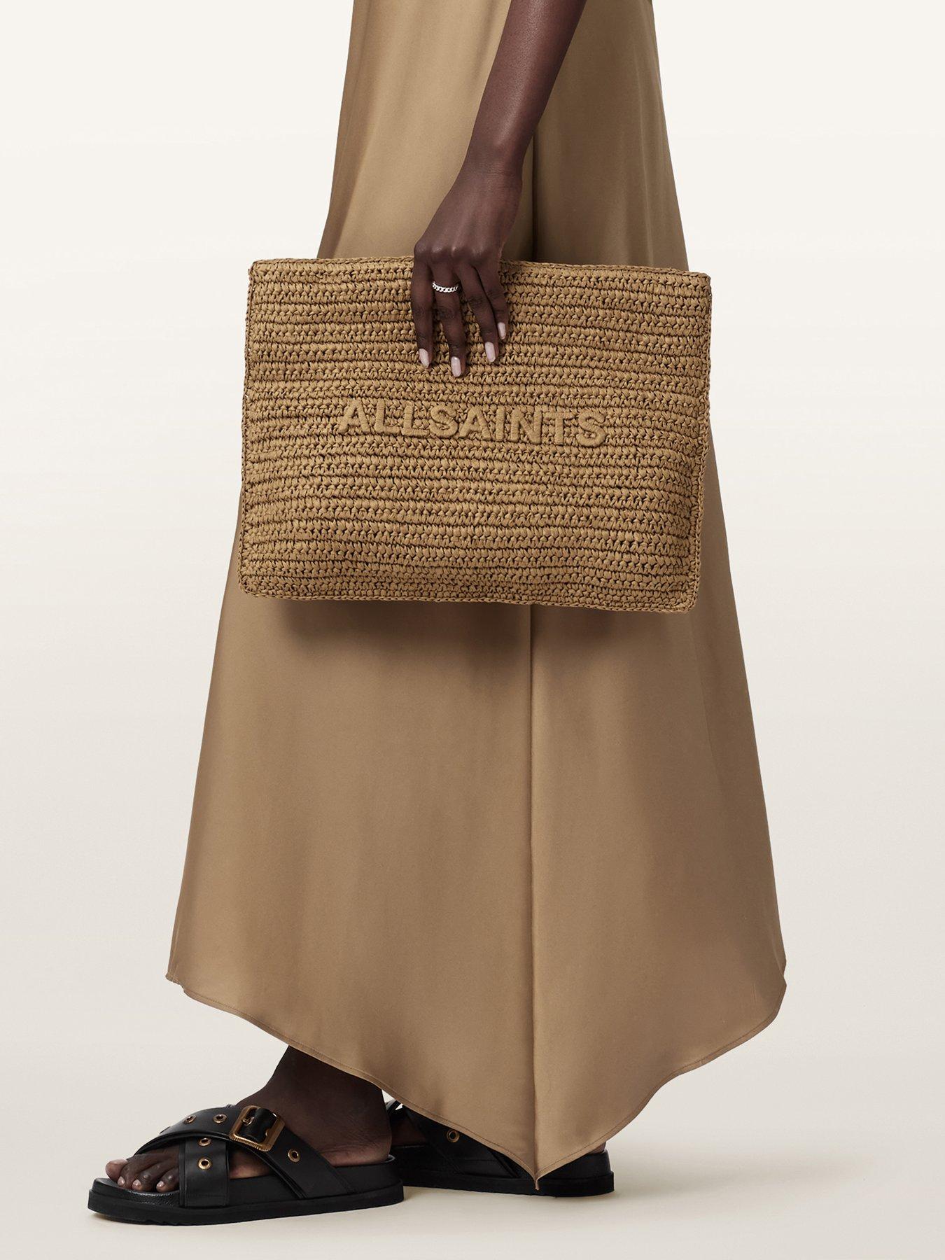 Image 2 of 5 of AllSaints Bettina Woven Clutch Bag - Brown