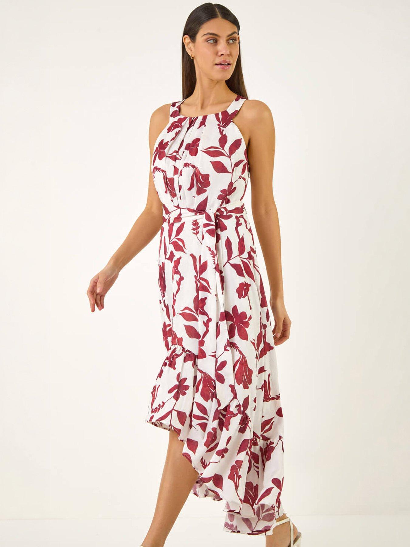 Image 5 of 5 of Roman Floral Jacquard Halter Dress