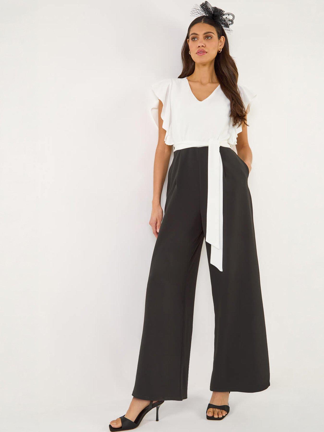Roman Colour Block V-neck Jumpsuit