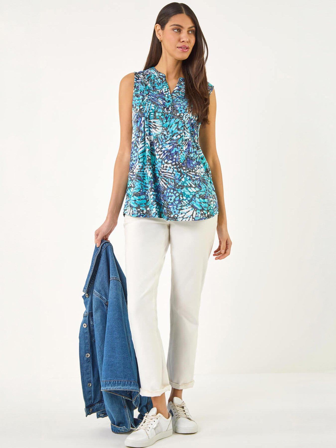 Roman Abstract Burnout Print Vest Top