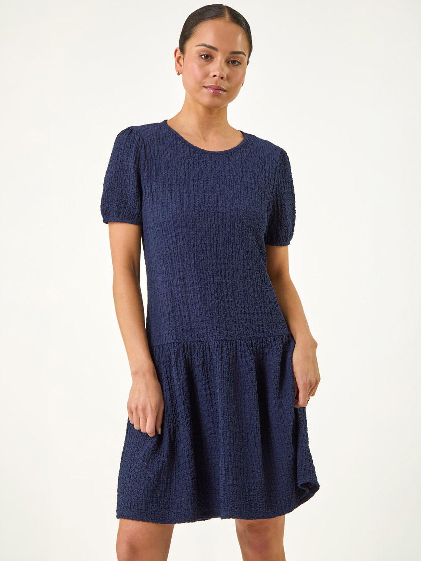 Image 3 of 5 of Roman Petite Textured Low Hem Dress