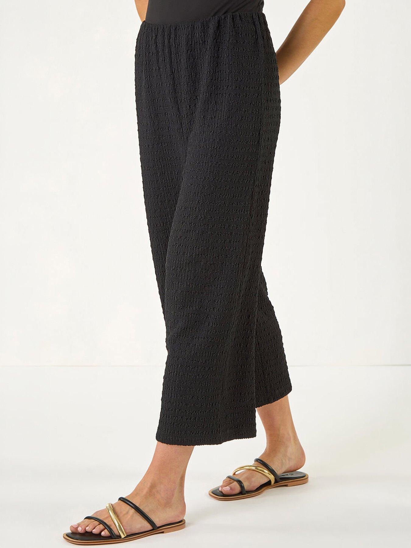 Image 3 of 5 of Roman Petite Textured Cropped Stretch Trouser