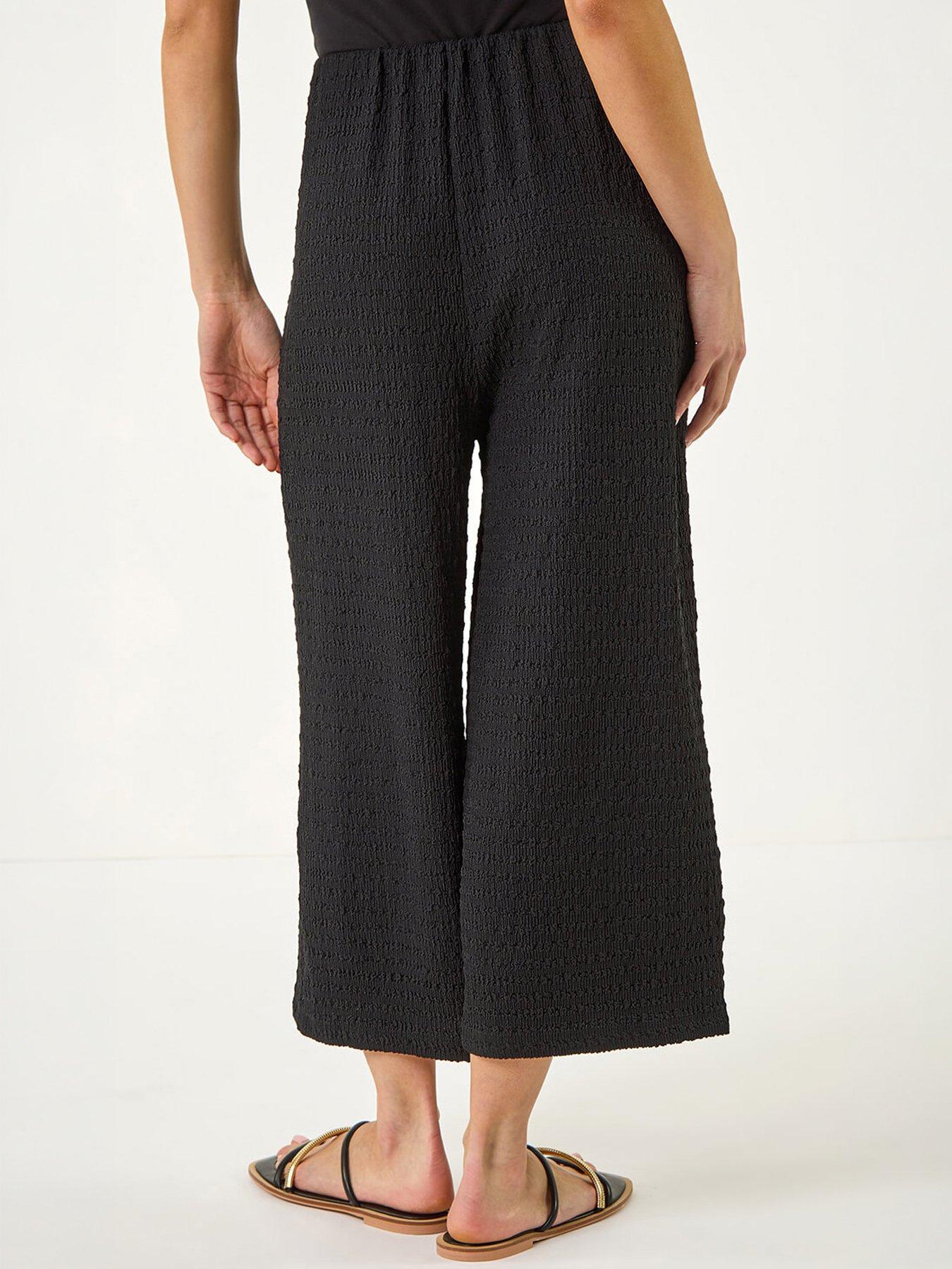 Image 4 of 5 of Roman Petite Textured Cropped Stretch Trouser