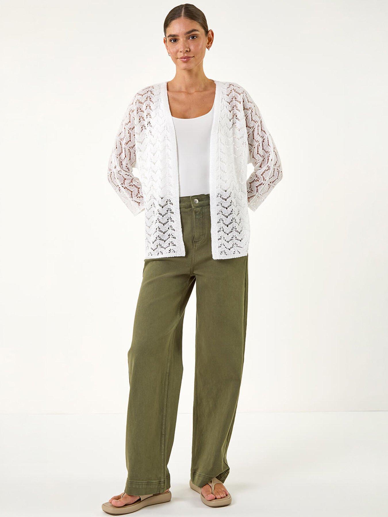 Image 5 of 5 of Roman Wave Stitch Detail Knit Cardigan