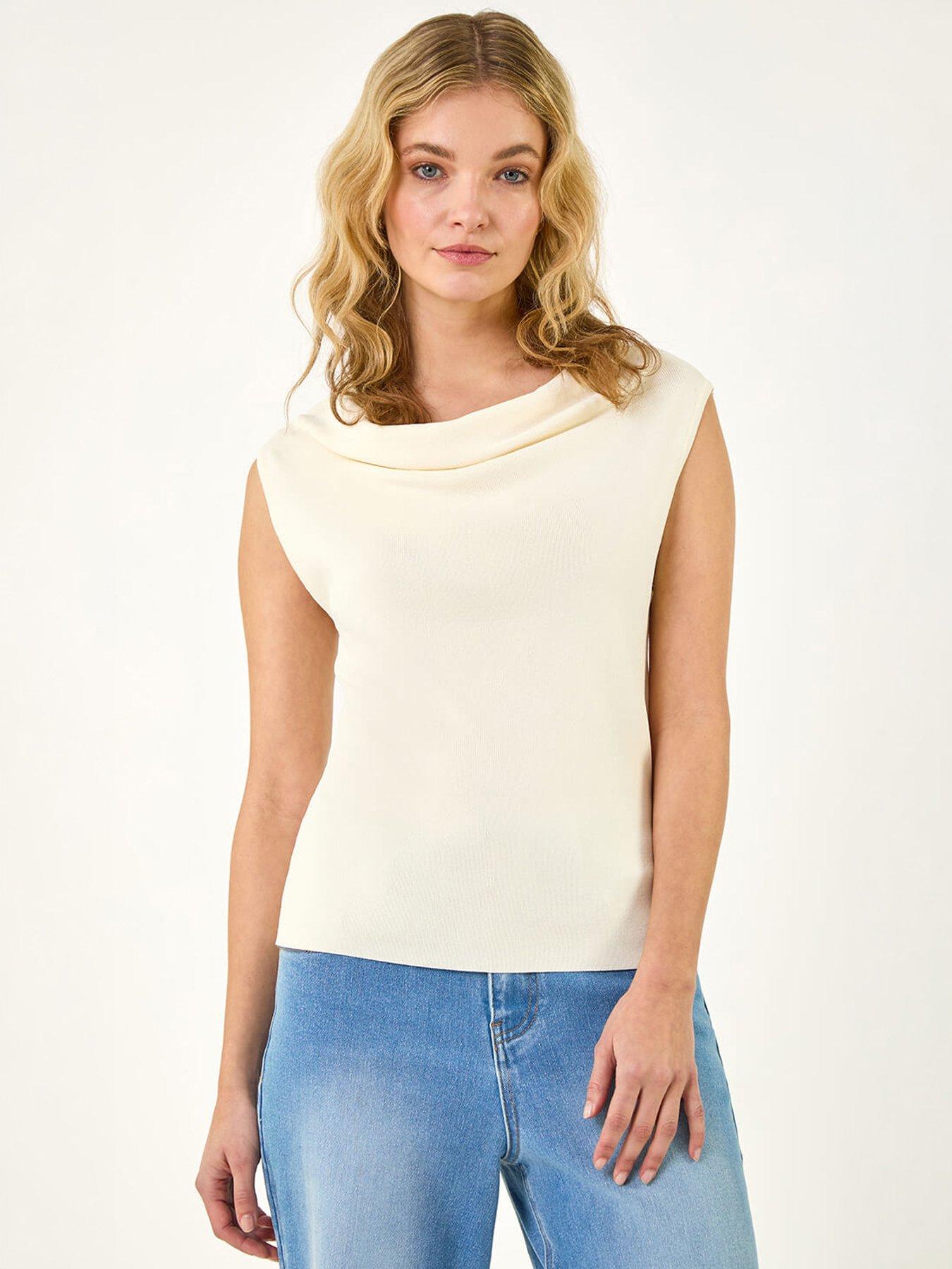Image 3 of 5 of Roman Dusk Knitted Cowl Neck Top