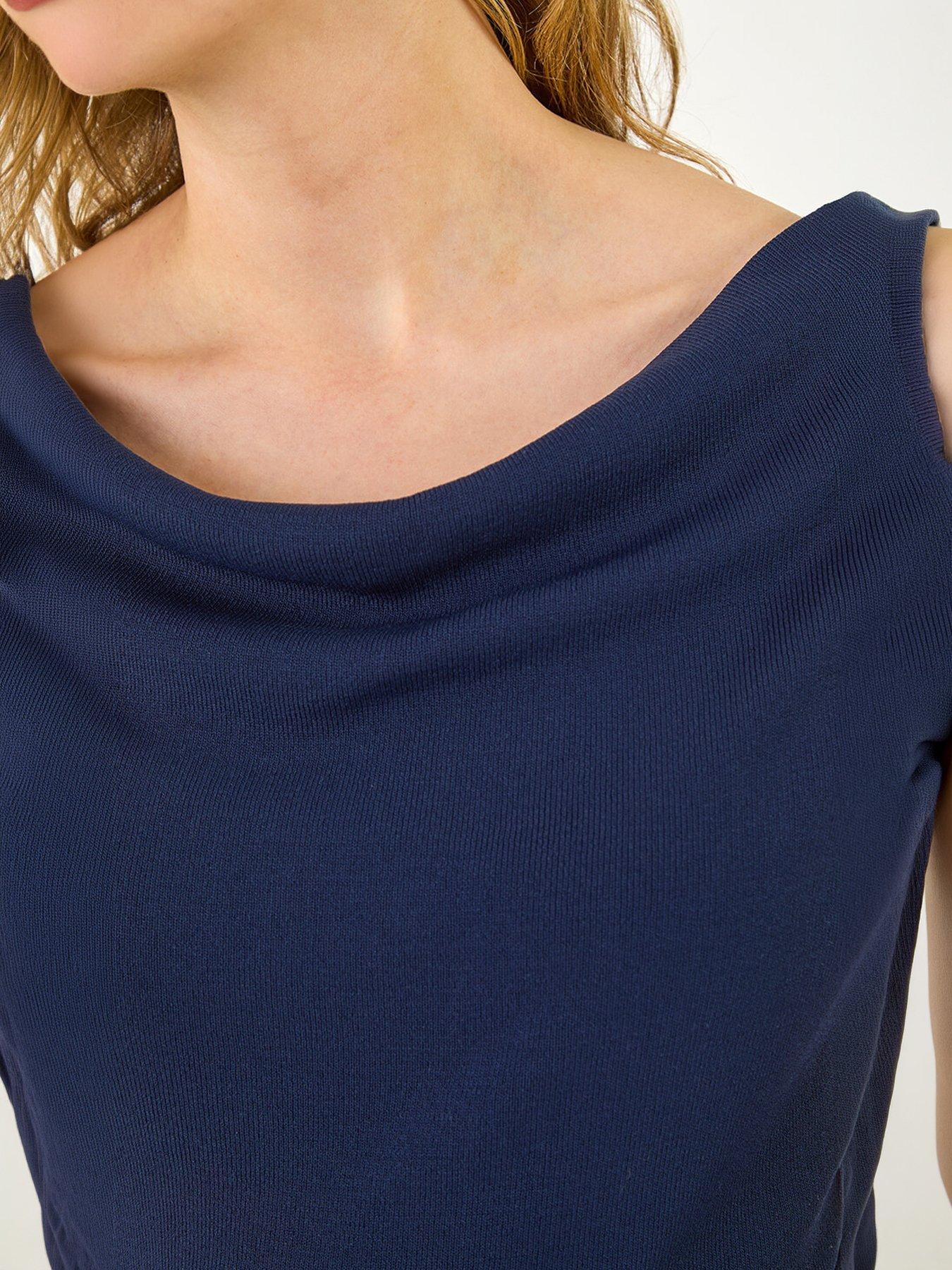 Image 2 of 5 of Roman Dusk Knitted Cowl Neck Top