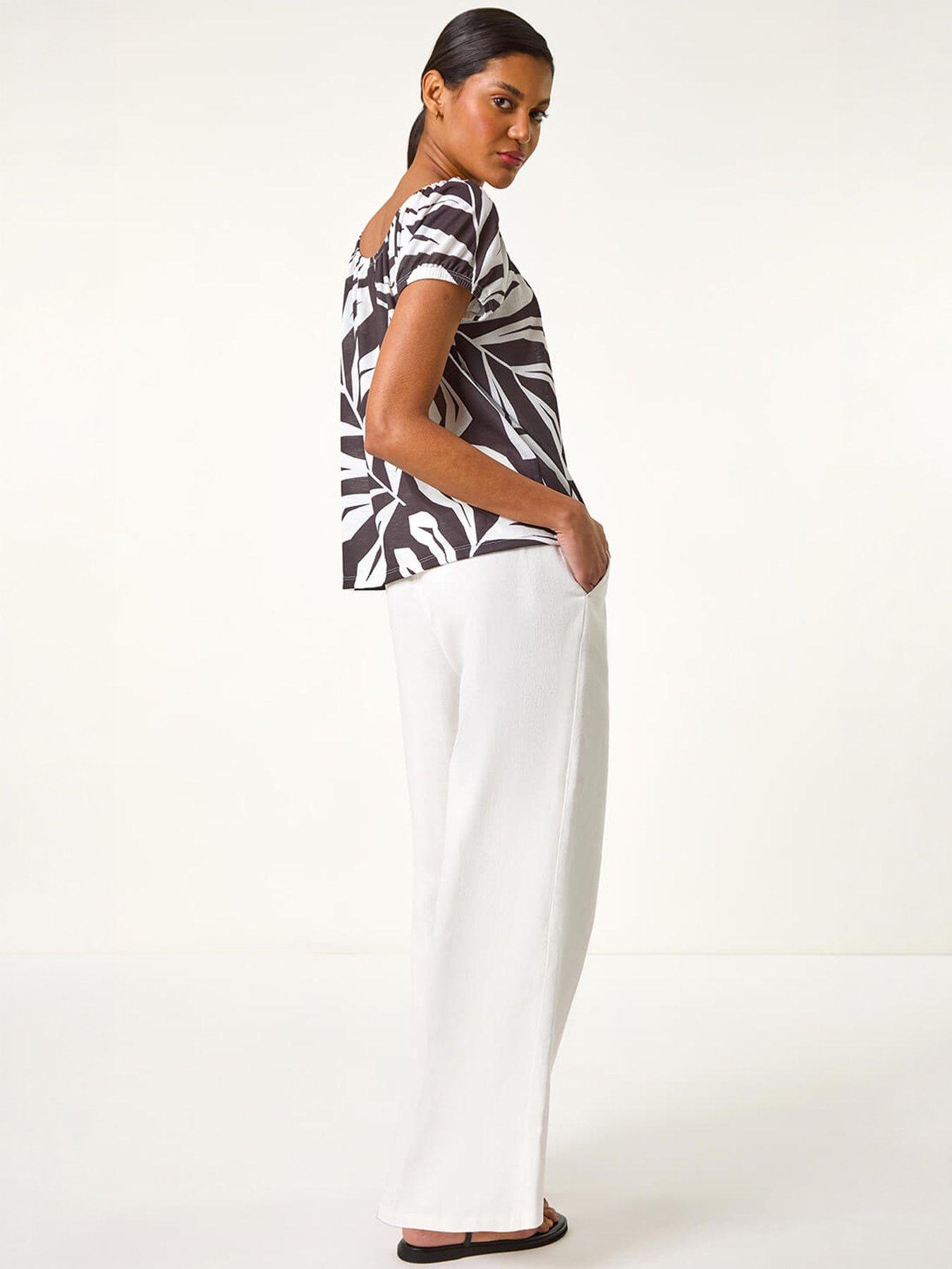 Image 4 of 5 of Roman Abstract Print Bardot Top