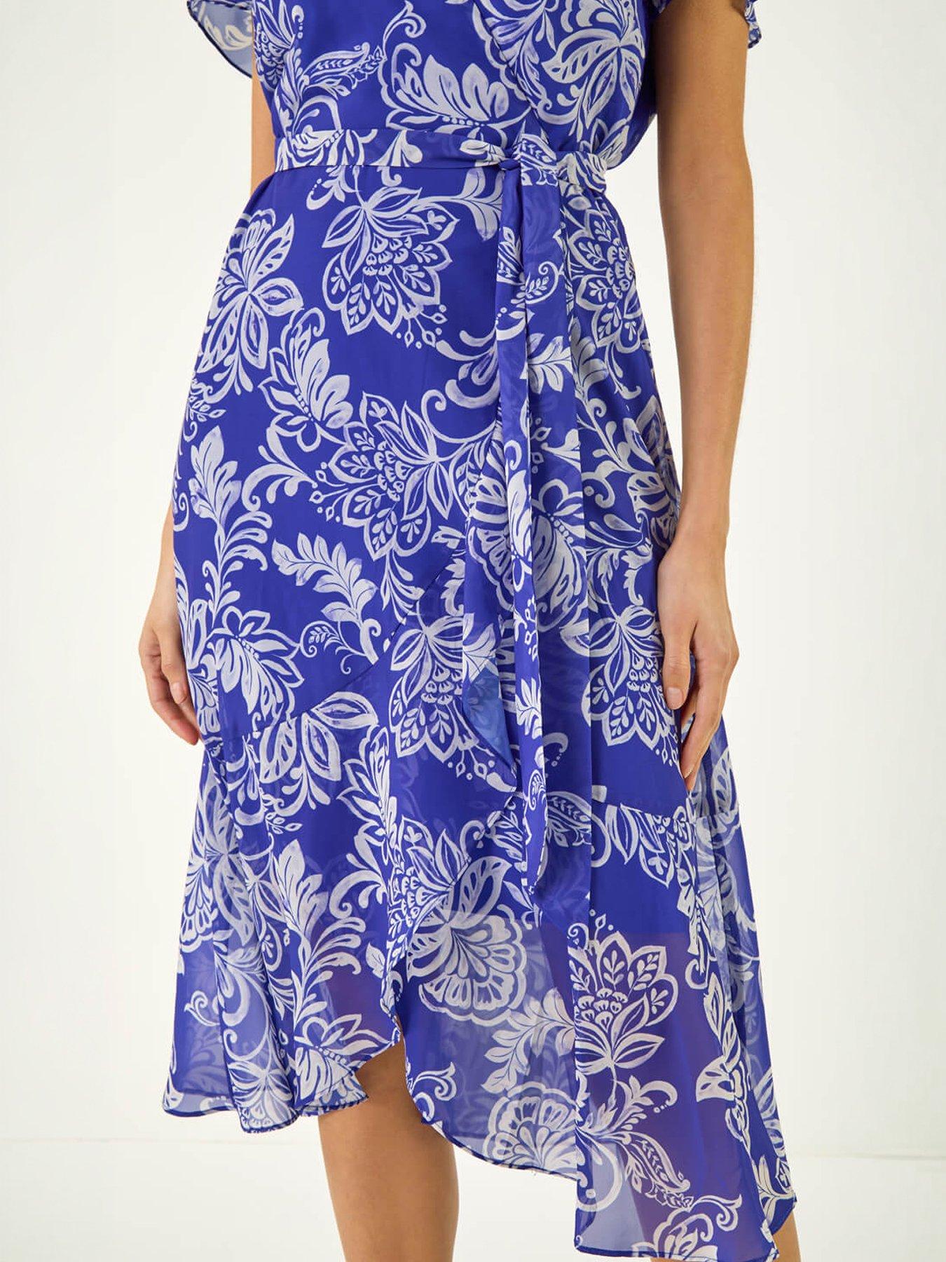Image 2 of 5 of Roman Floral Print Wrap Dress