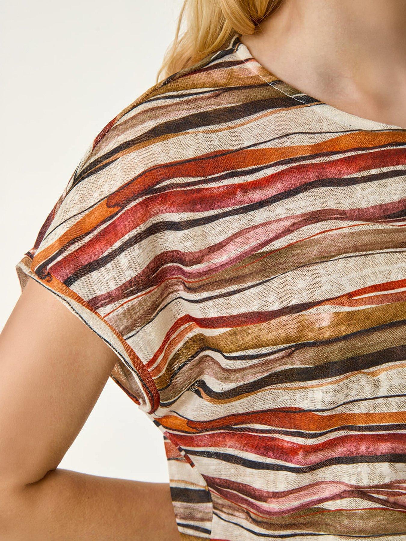 Image 2 of 5 of Roman Abstract Print Top