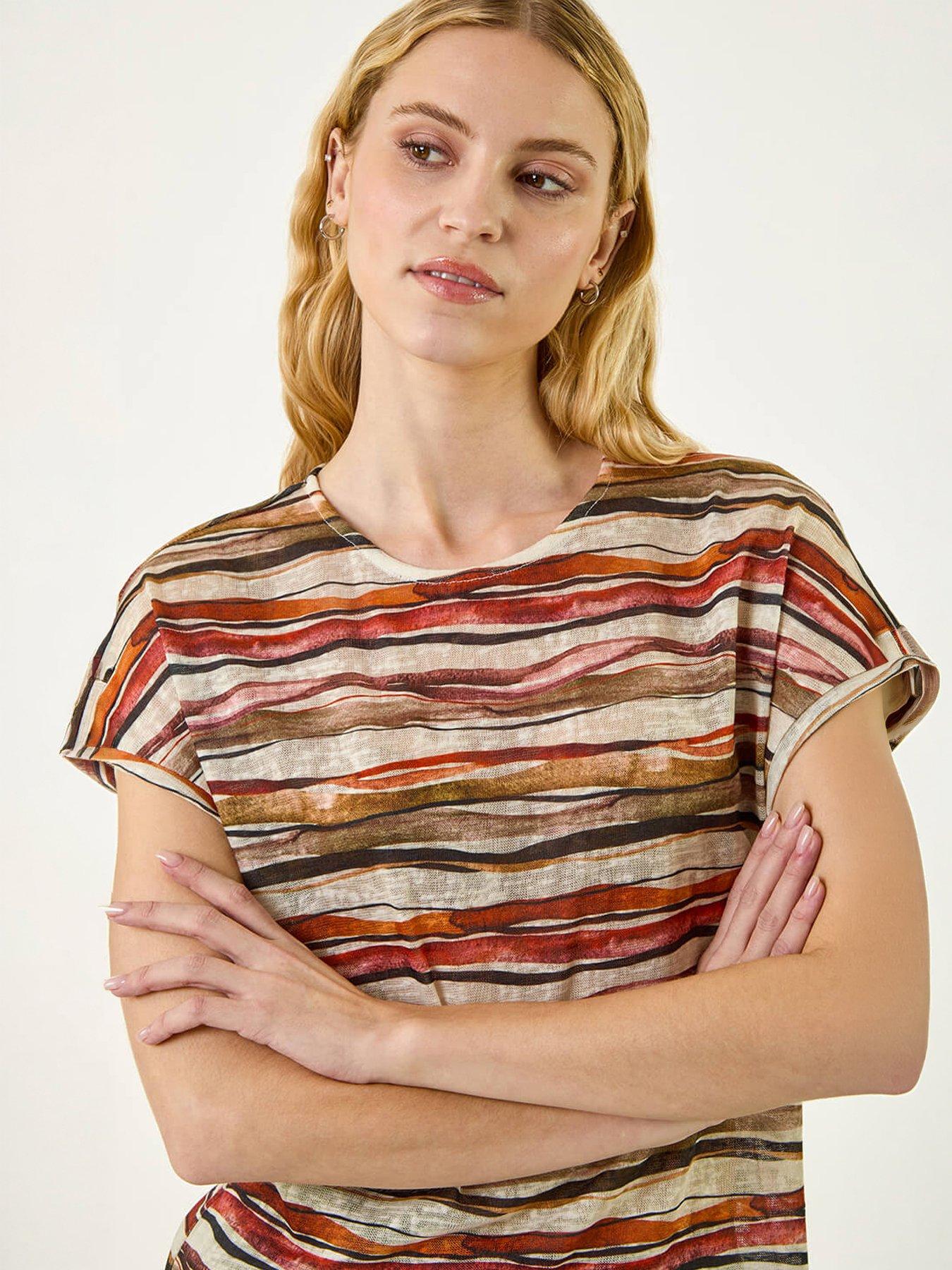 Image 3 of 5 of Roman Abstract Print Top