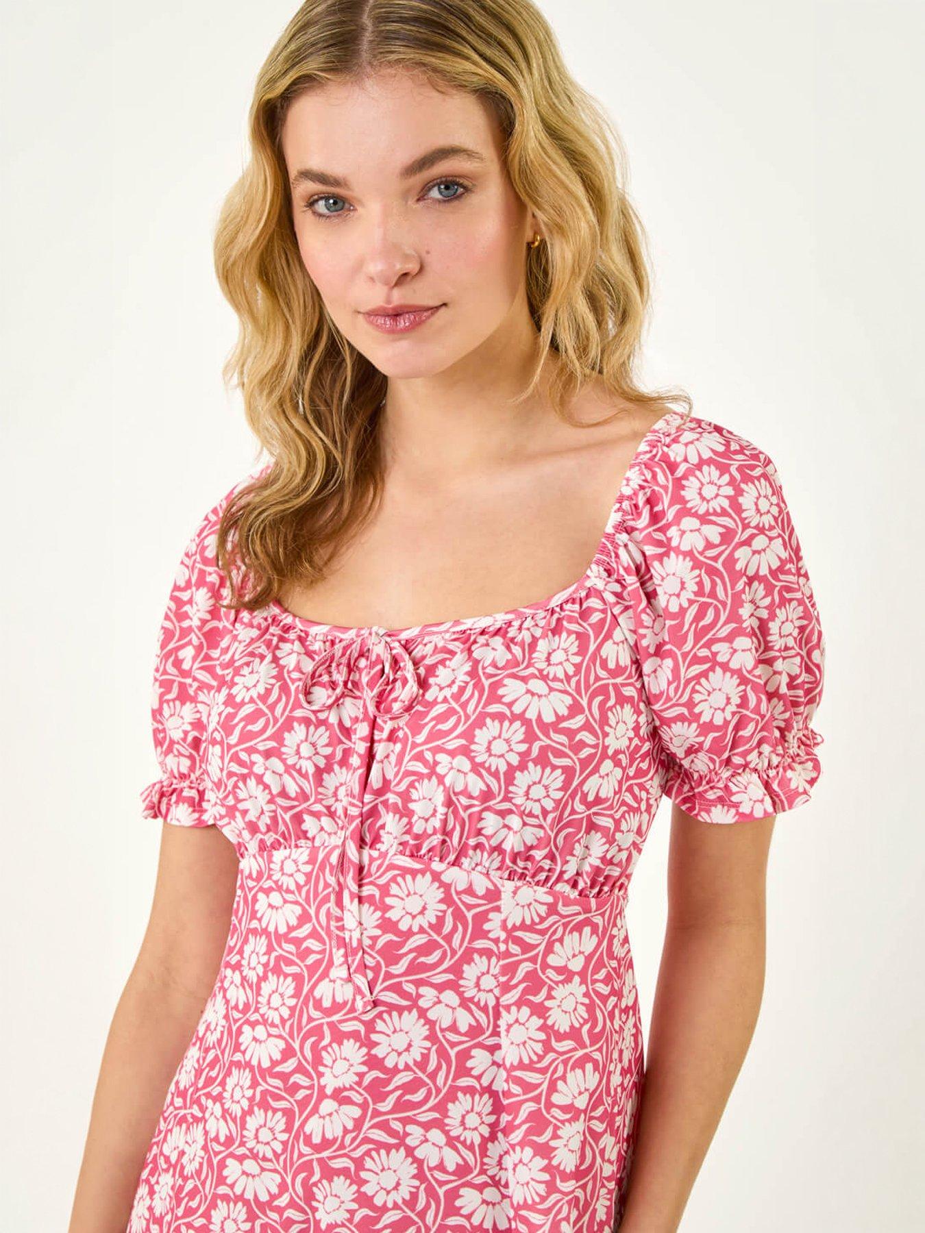 Image 3 of 5 of Roman Floral Tie Front Dress