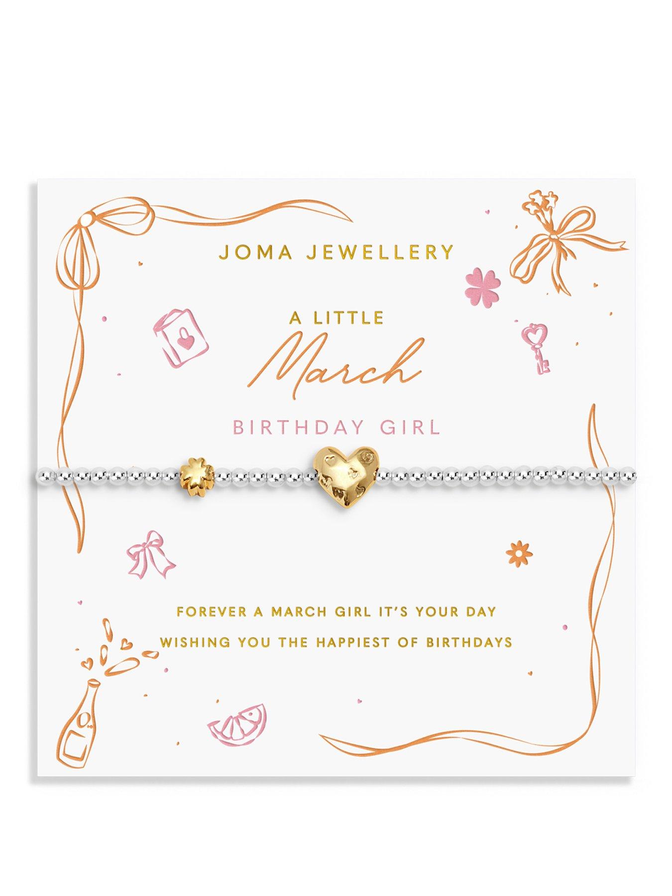 Joma Jewellery BIRTH MONTH A LITTLE , MARCH , Silver & Gold Plated , Bracelet , 17.5cm stretch
