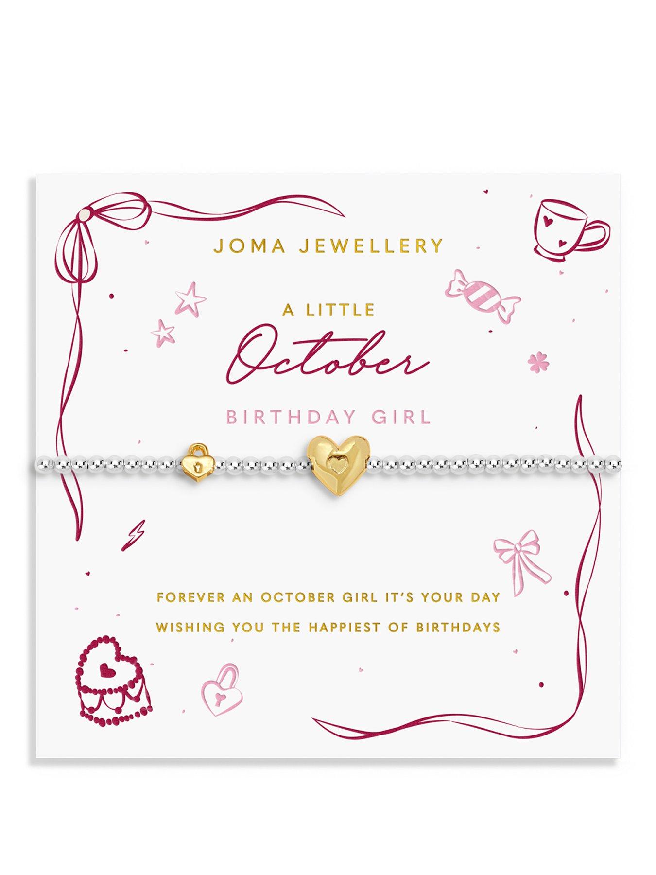 Joma Jewellery BIRTH MONTH A LITTLE , OCTOBER , Silver & Gold Plated , Bracelet , 17.5cm stretch