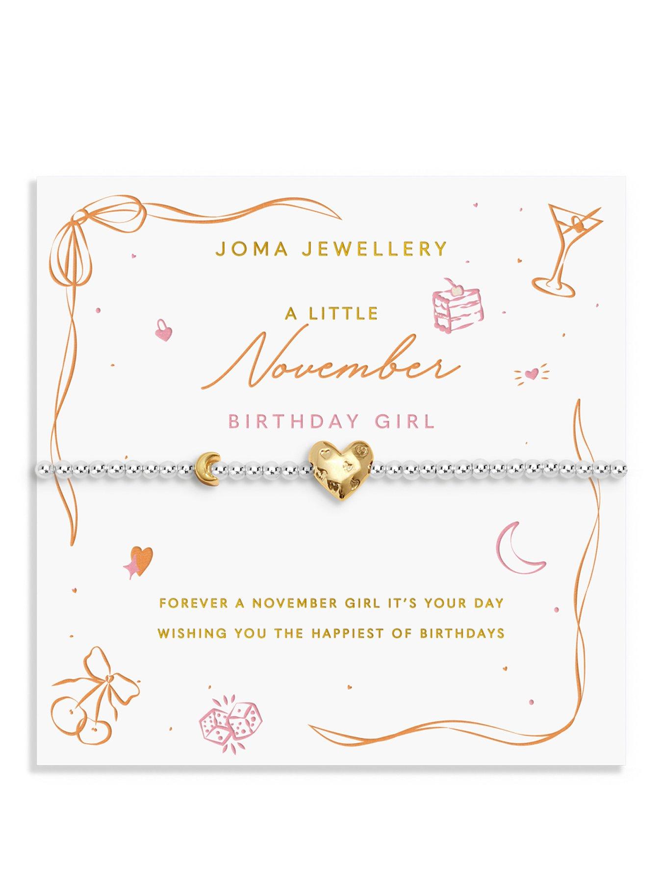 Joma Jewellery BIRTH MONTH A LITTLE , NOVEMBER , Silver & Gold Plated , Bracelet , 17.5cm stretch