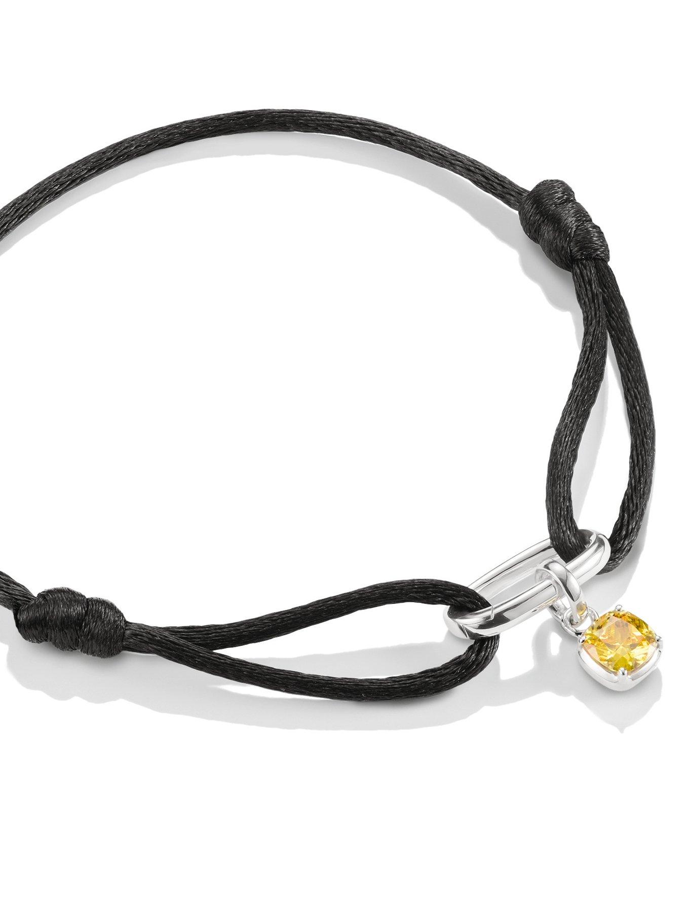 Image 2 of 3 of Thomas Sabo Charm Connect Textile Bracelet Black