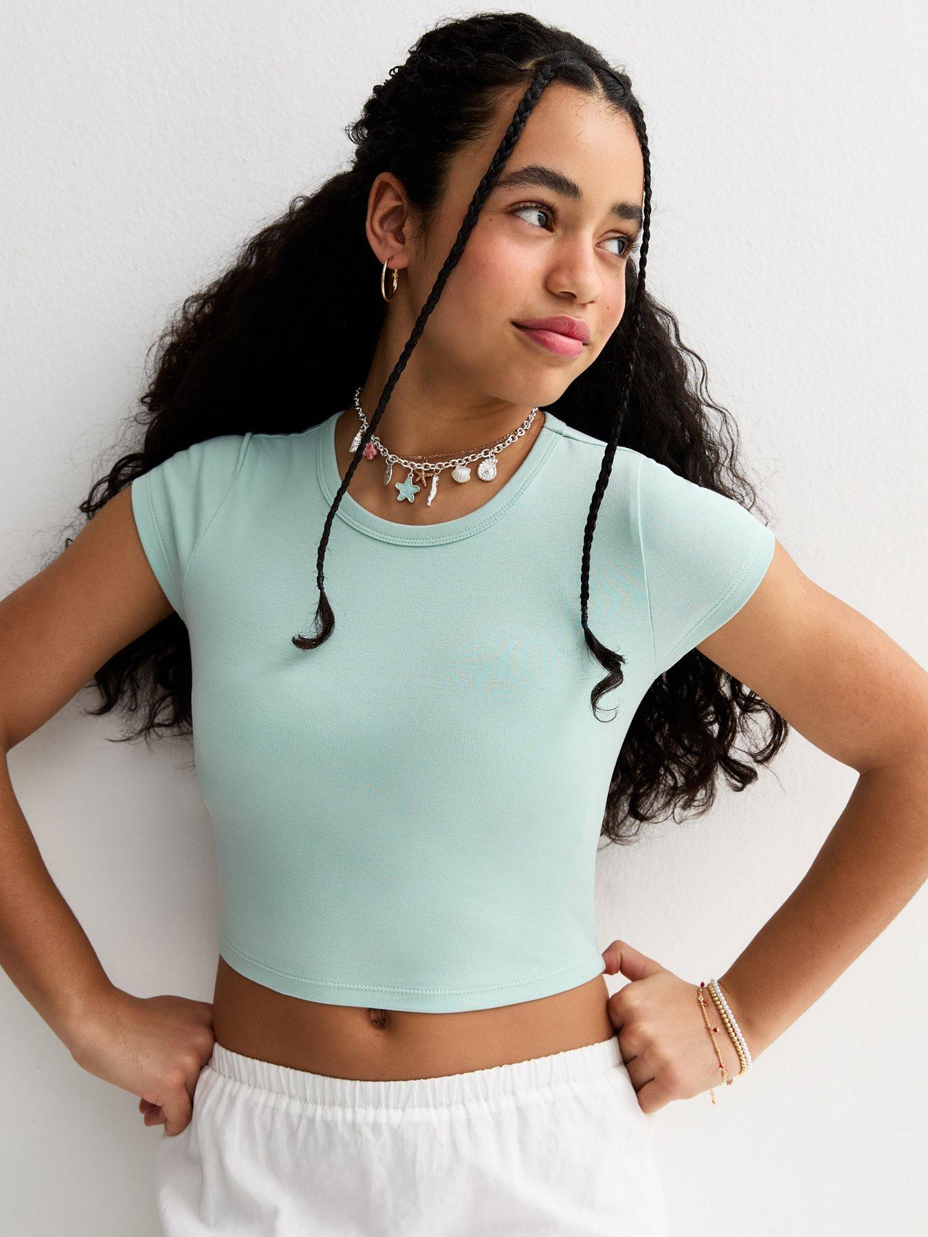 Image 1 of 5 of New Look 915 Girls Turquoise Short Sleeve Top