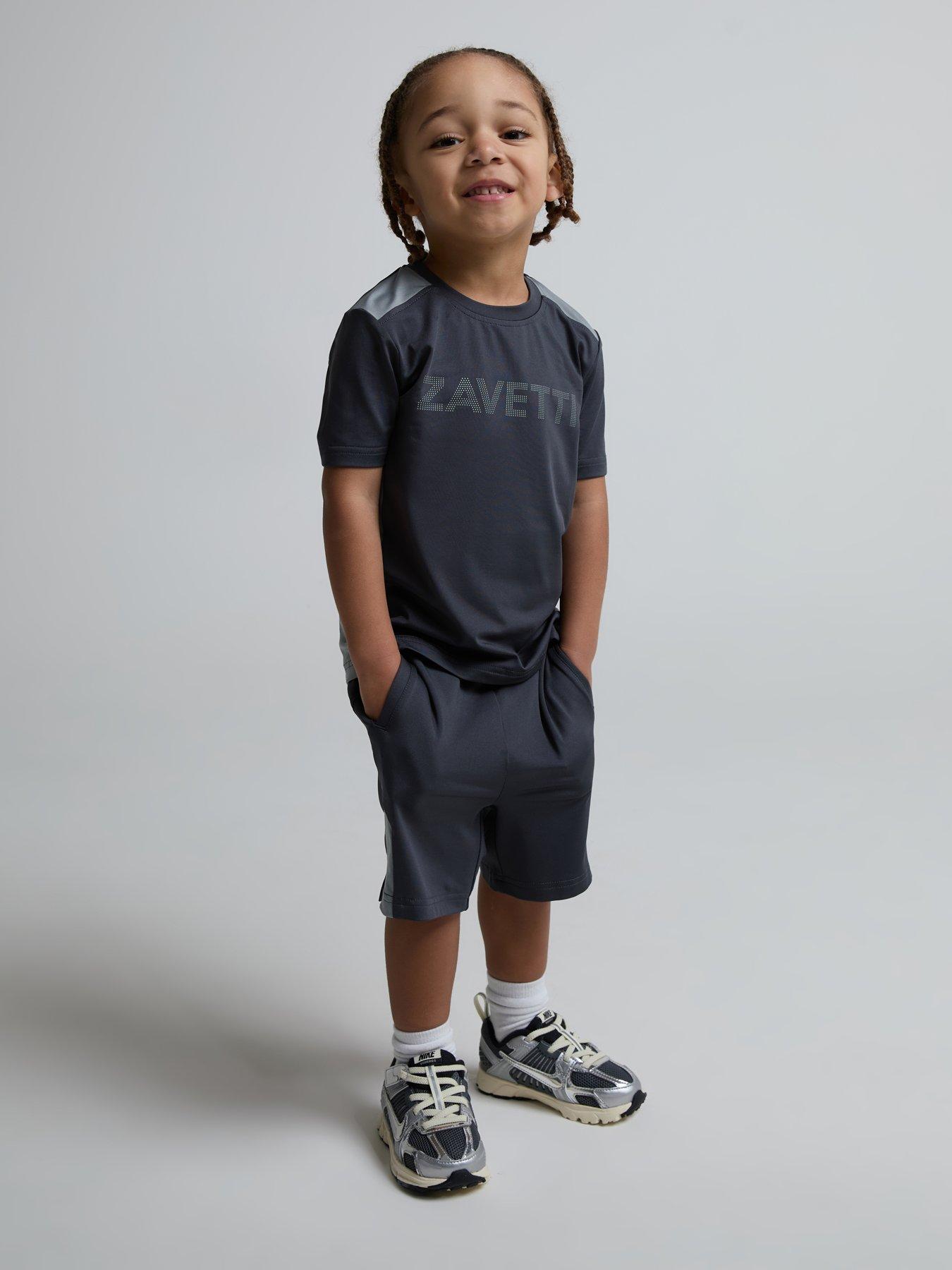 Zavetti Canada Younger Boys Verozo 2.0 Polo & Shorts Set, Grey, Size Age: 5-6 Years
