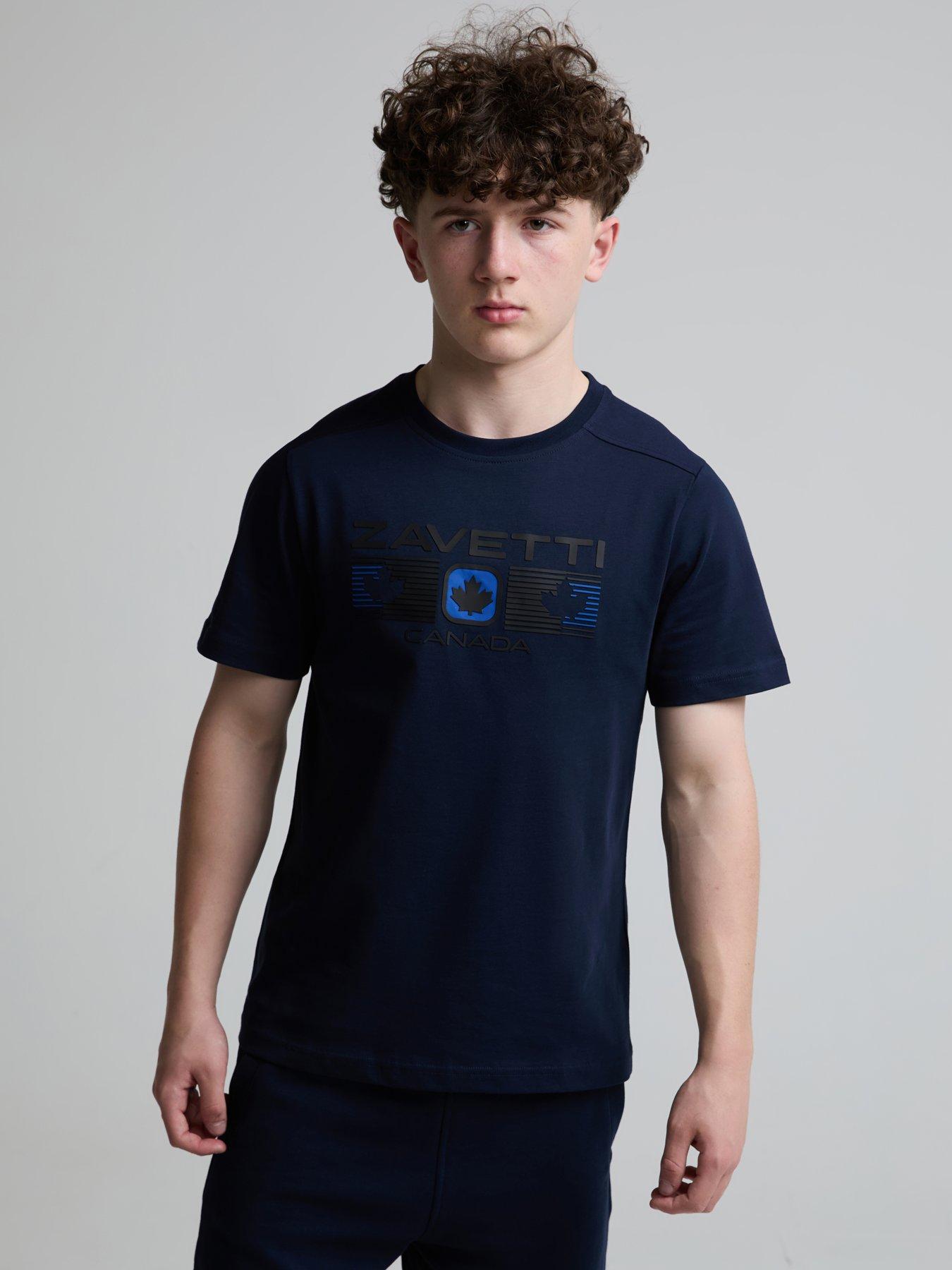 Logo Ravino Zavetti Canada Boys Ravino Logo T-shirt - Navy | Very