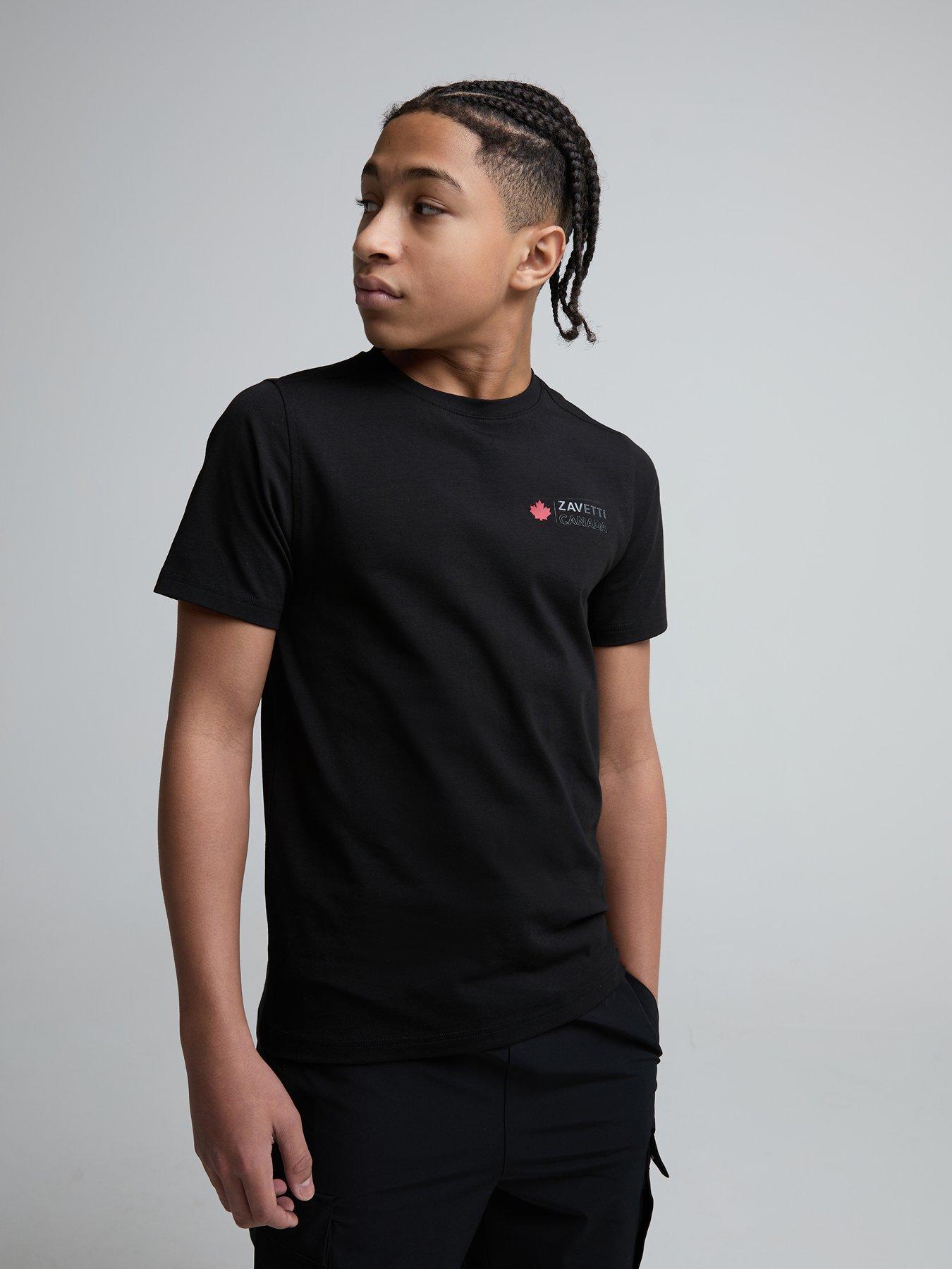 Zavetti Canada Boys Matera Short Sleeved T-Shirt - Black
