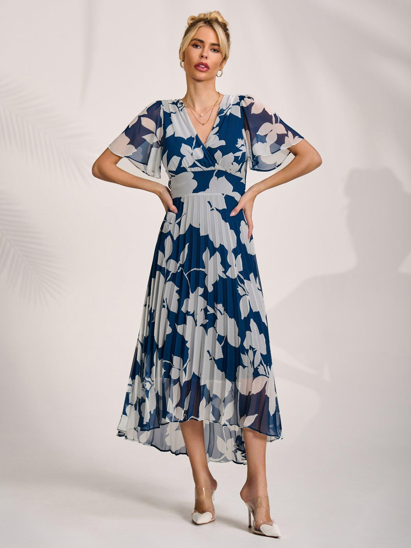 chinese dress ladies Jolie Moi Eleanor Wrap Mesh Maxi Dress, Pink Floral – Jolie Moi Retail main image 0
